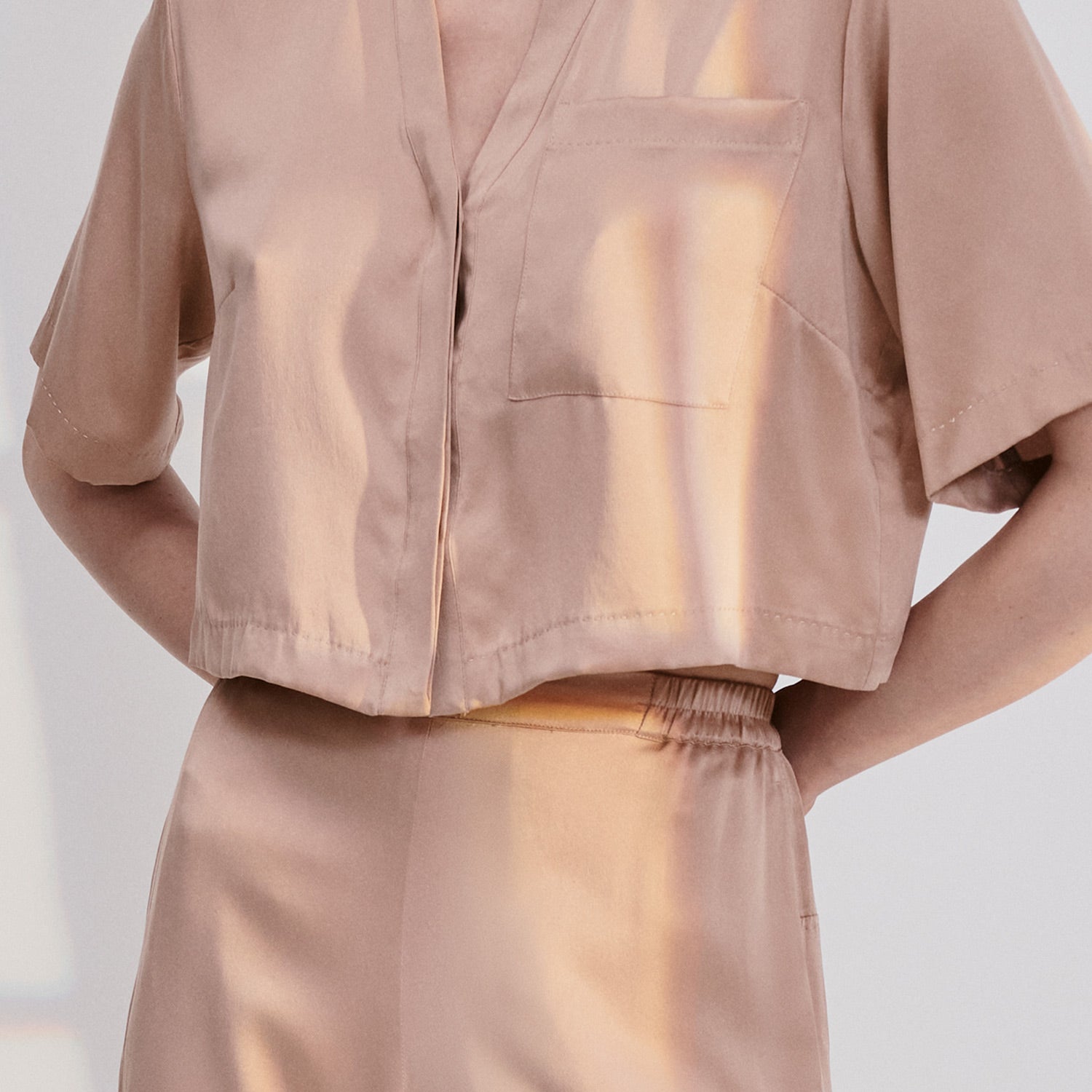 Washable Silk High Rise Pant Set