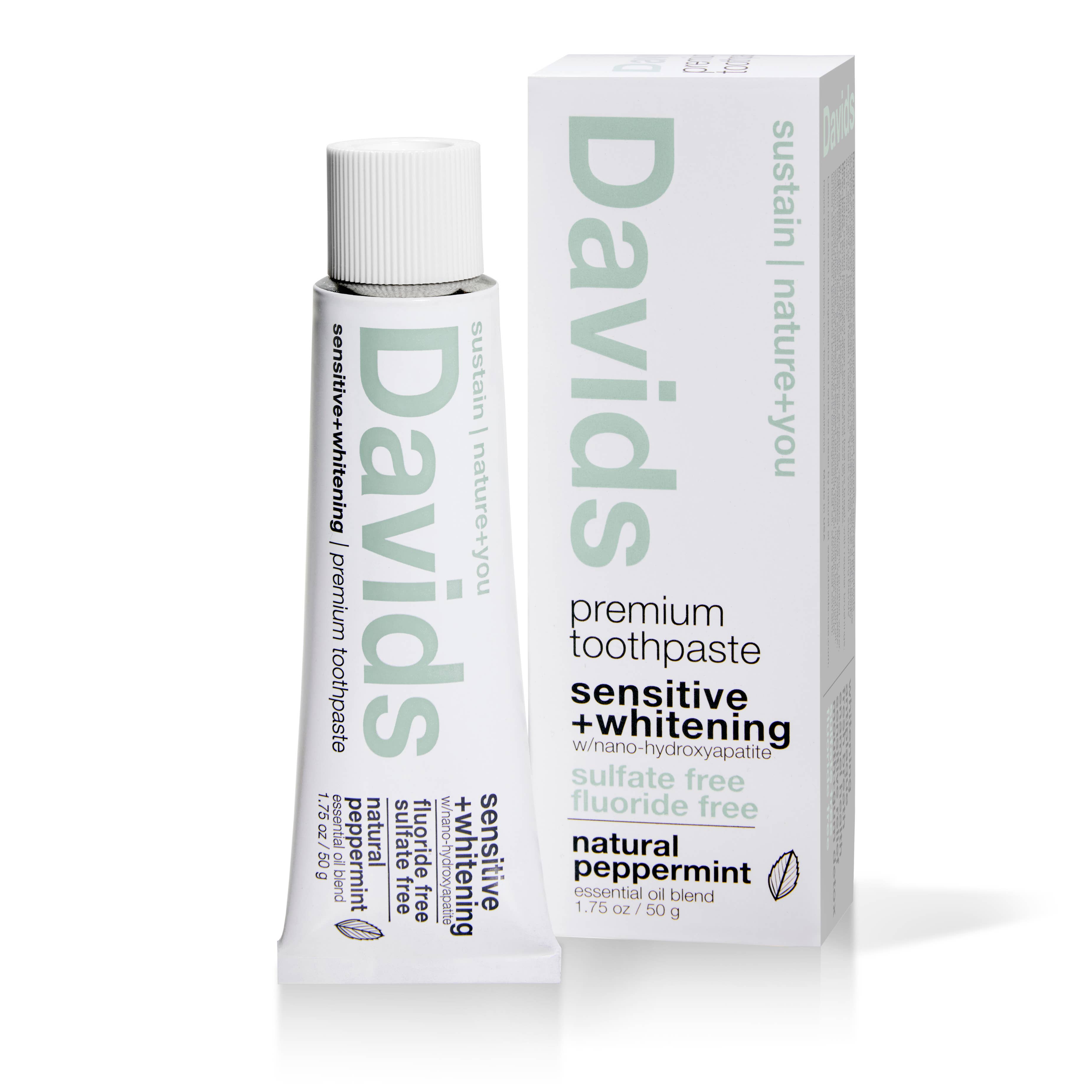 Davids travel size premium toothpaste / sensitive+whitening
