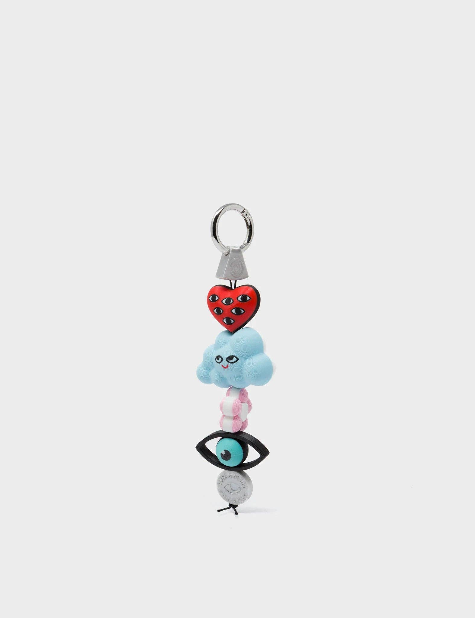 Cloudette Charm - Red and Pink 3D Printed Bioplastic Keychain