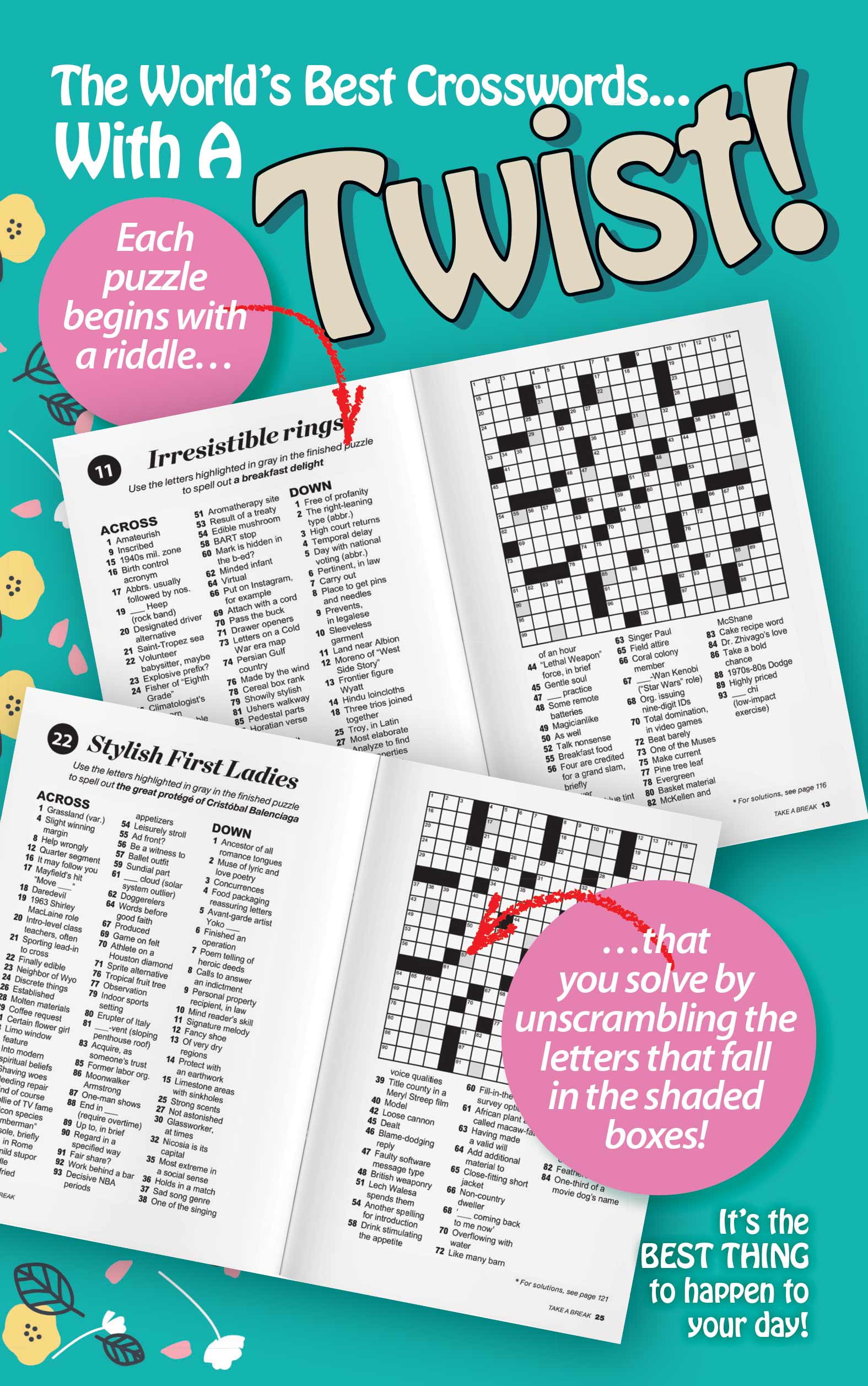 World's Best Cross Word - Vol. 5 Issue 11: 99 Puzzles + Bonus Word Scrambles, New Twist, Solve Riddle By Unscrambling Letters In Shaded Box, Helpful Hints, All Ages, Unplug, Relax, Unwind & De-Stress!