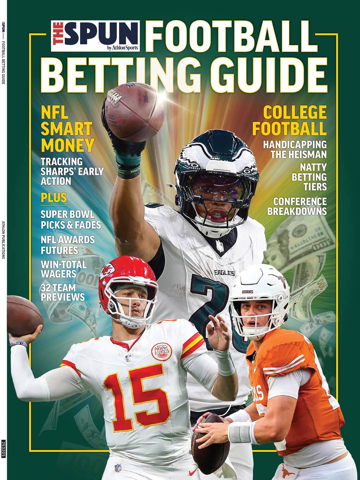 The Spun - Athlon Sports Football Betting Guide: NFL Smart Betting Tips, Super Bowl Predictions & Fades, Team Win Totals, College Conference Previews, Team Breakdowns Insights & More!
