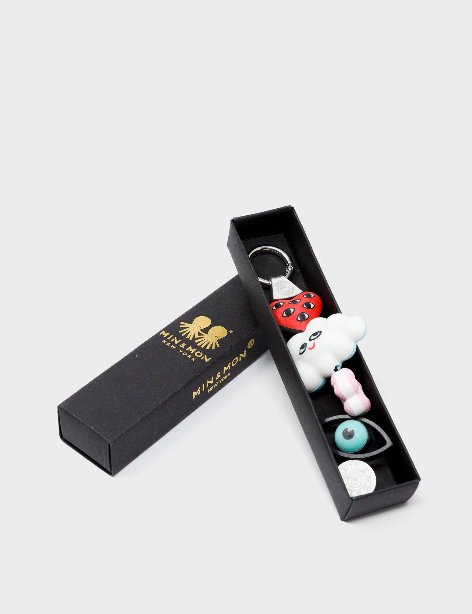 Cloudette Charm - Red and Pink 3D Printed Bioplastic Keychain