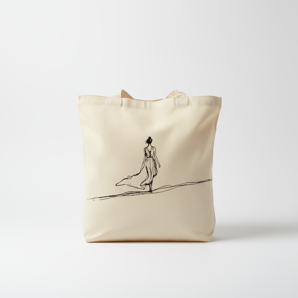 The Wanderer Tote | Minimalist Line Art Eco Canvas Bag