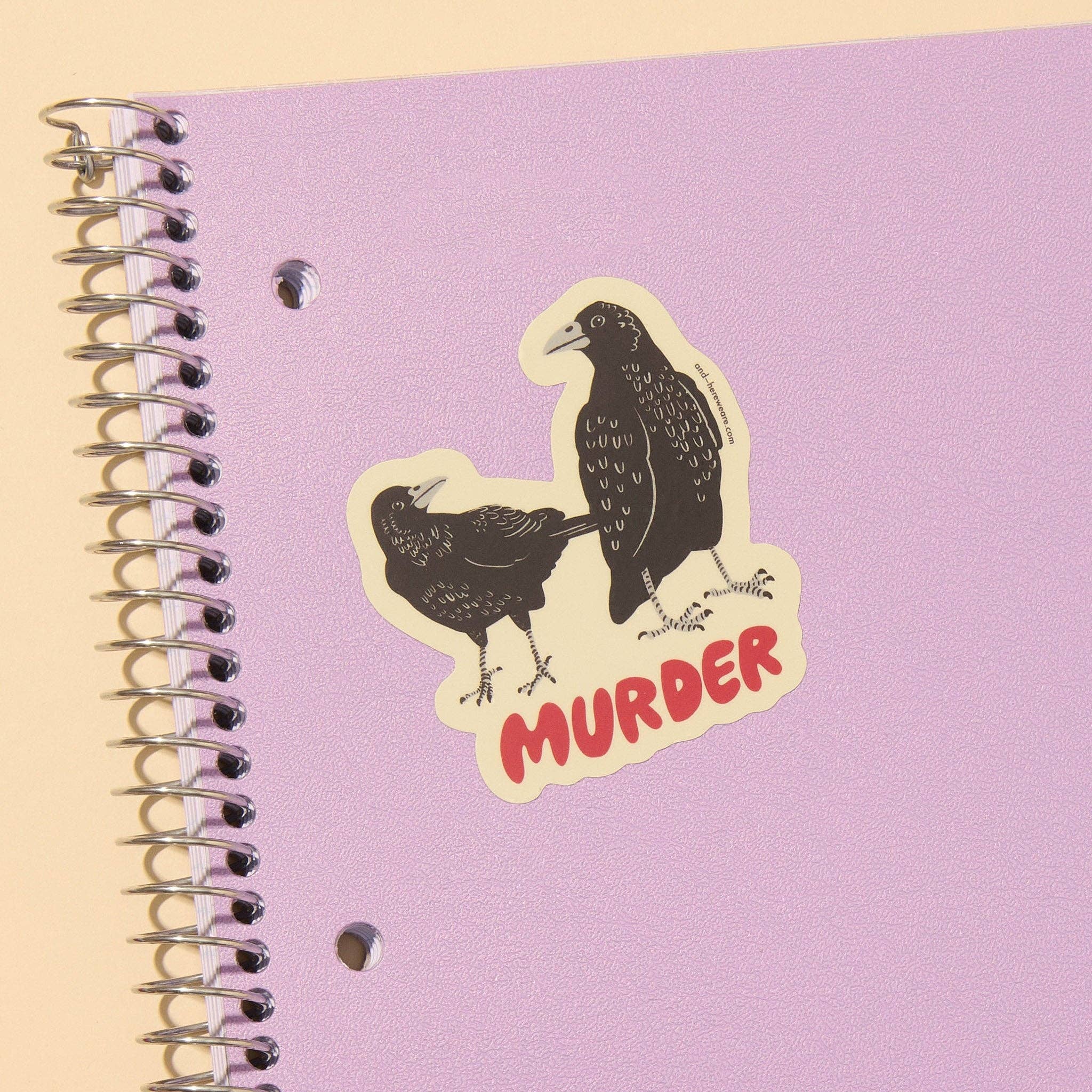 Murder Crow Vinyl Halloween Sticker - Made in USA