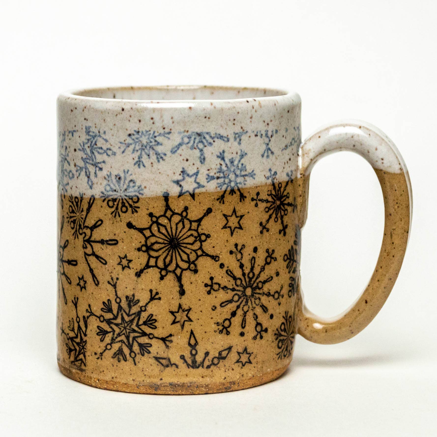 LIMITED Winter Snowflake Handmade Ceramic White 14oz Mug