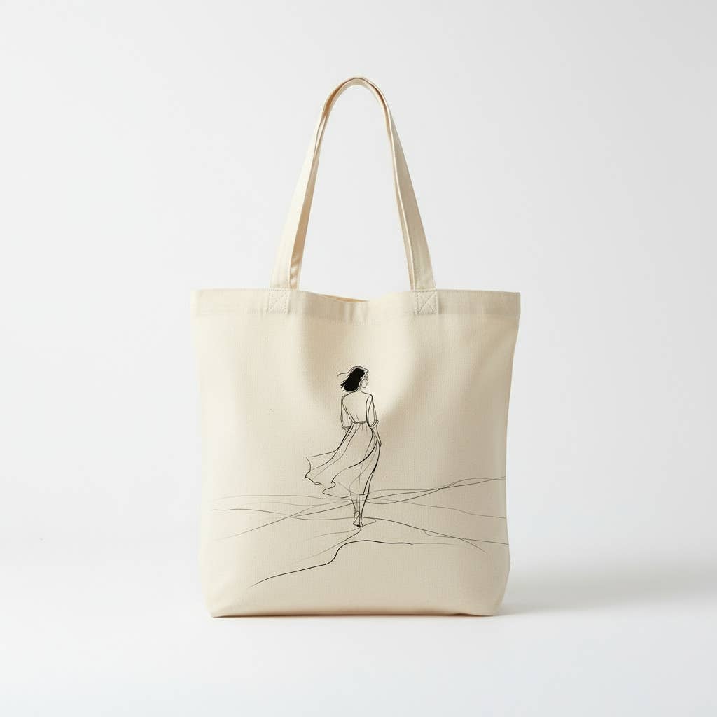 The Arrival Tote Bag – Minimalist Line Art Canvas Tote