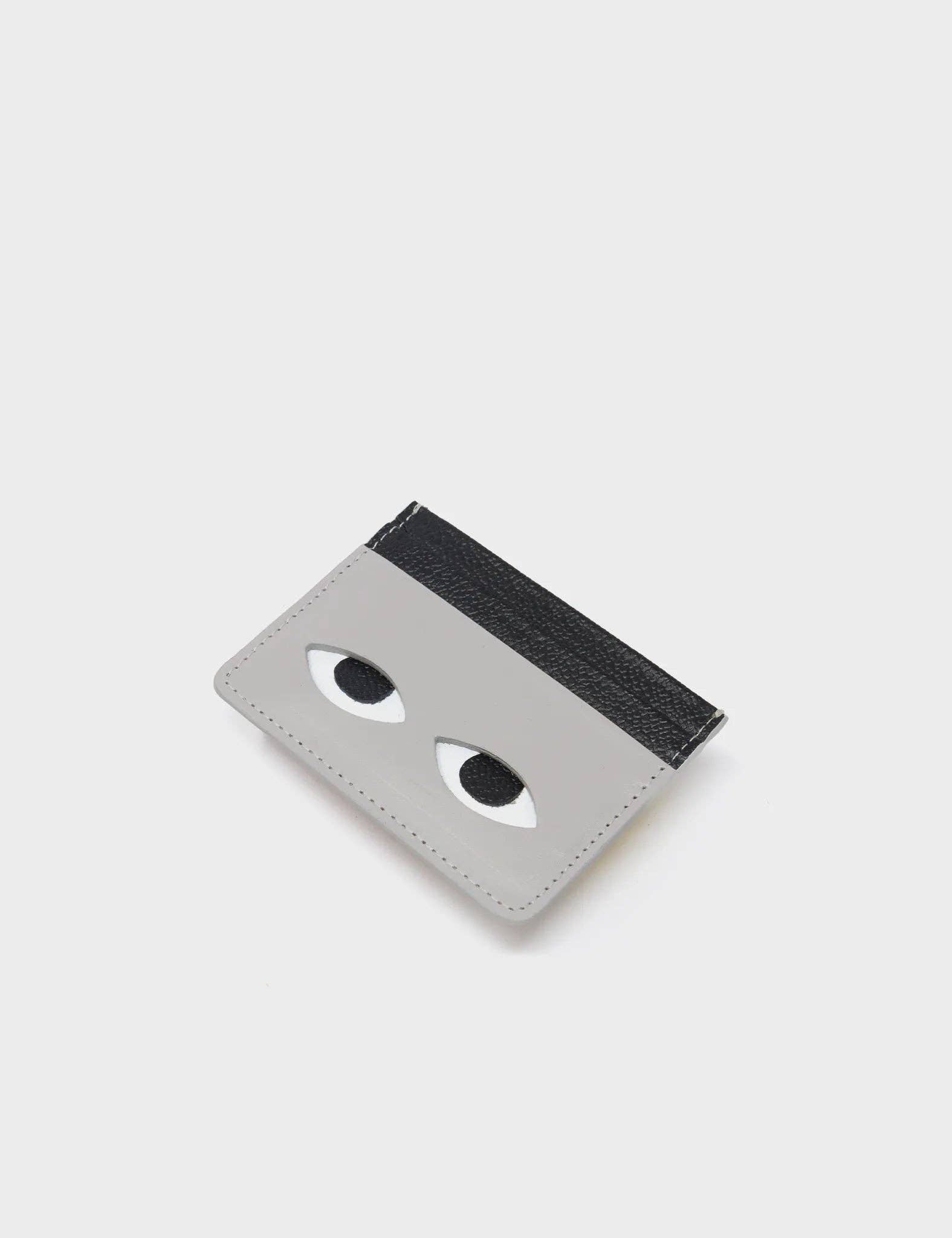 Markets - Filium Light Gray and Black Leather Cardholder - Eyes Engraved