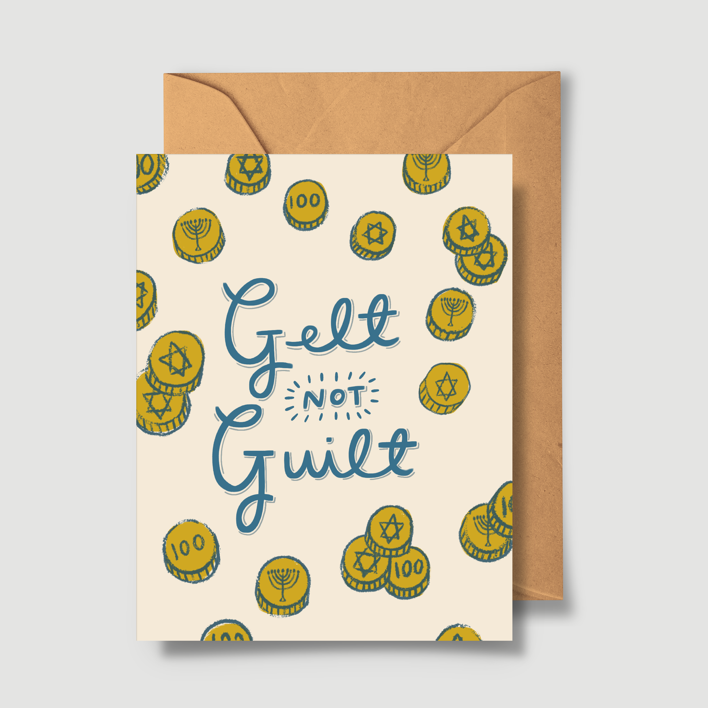 Gelt Happy Hanukkah Greeting Card