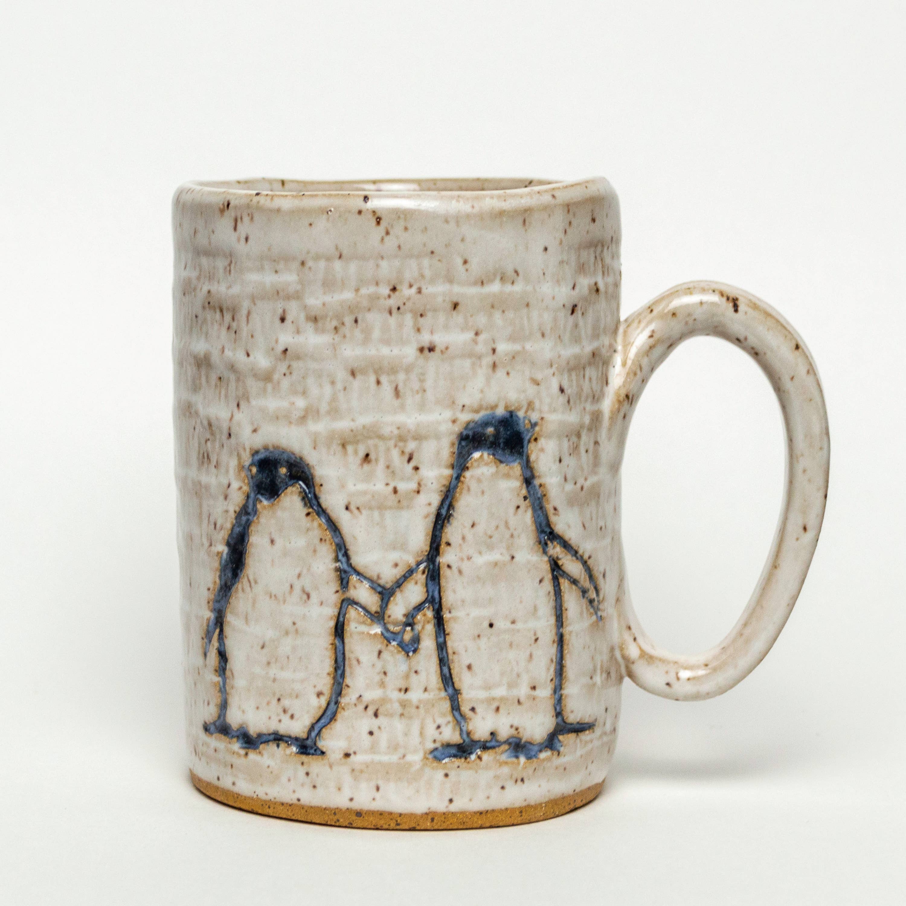 Penguin Pattern Handmade, in Ohio, Ceramic White 14oz Mug