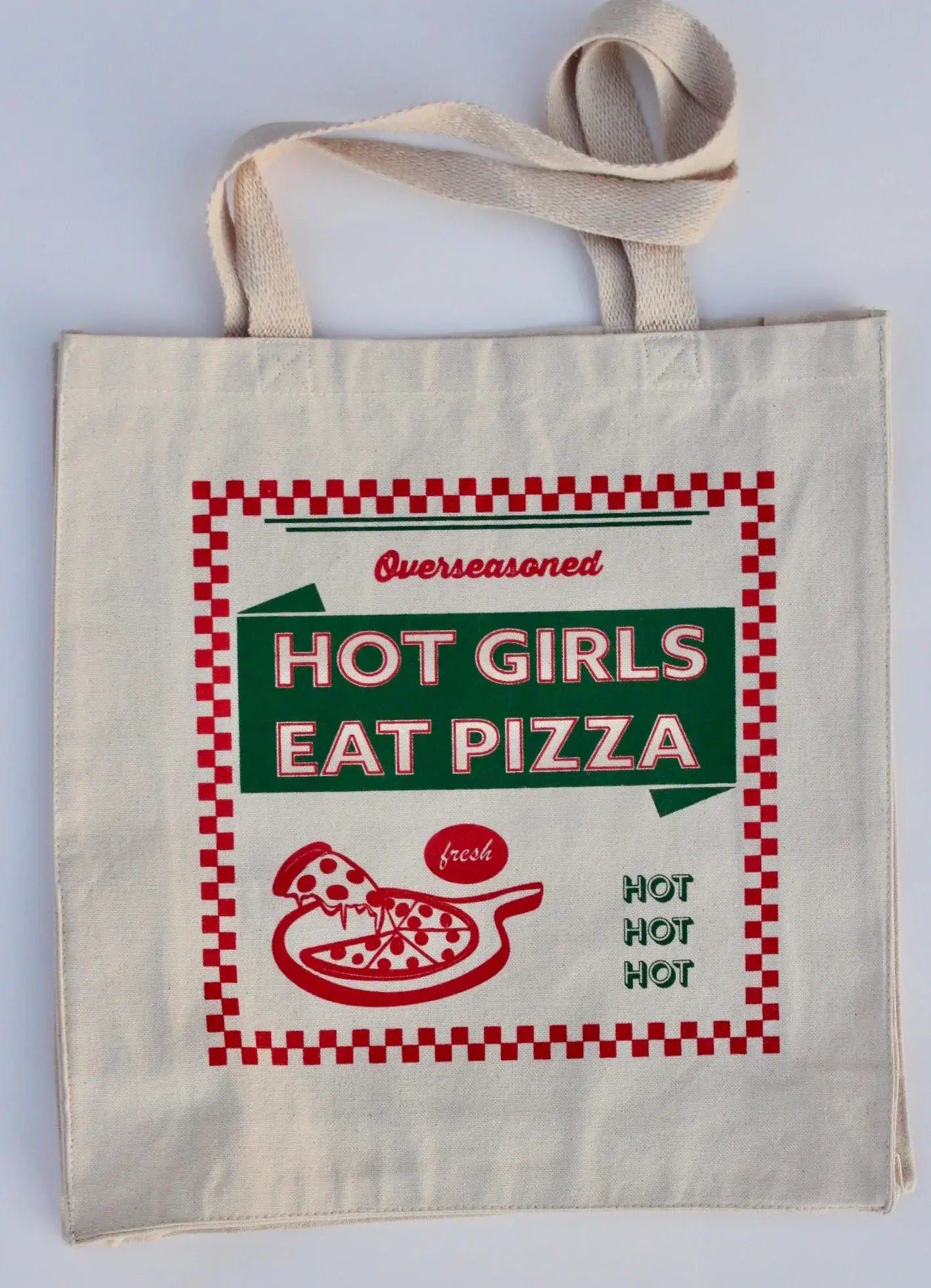 Hot Girls Eat Pizza Tote Bag - foodie gift