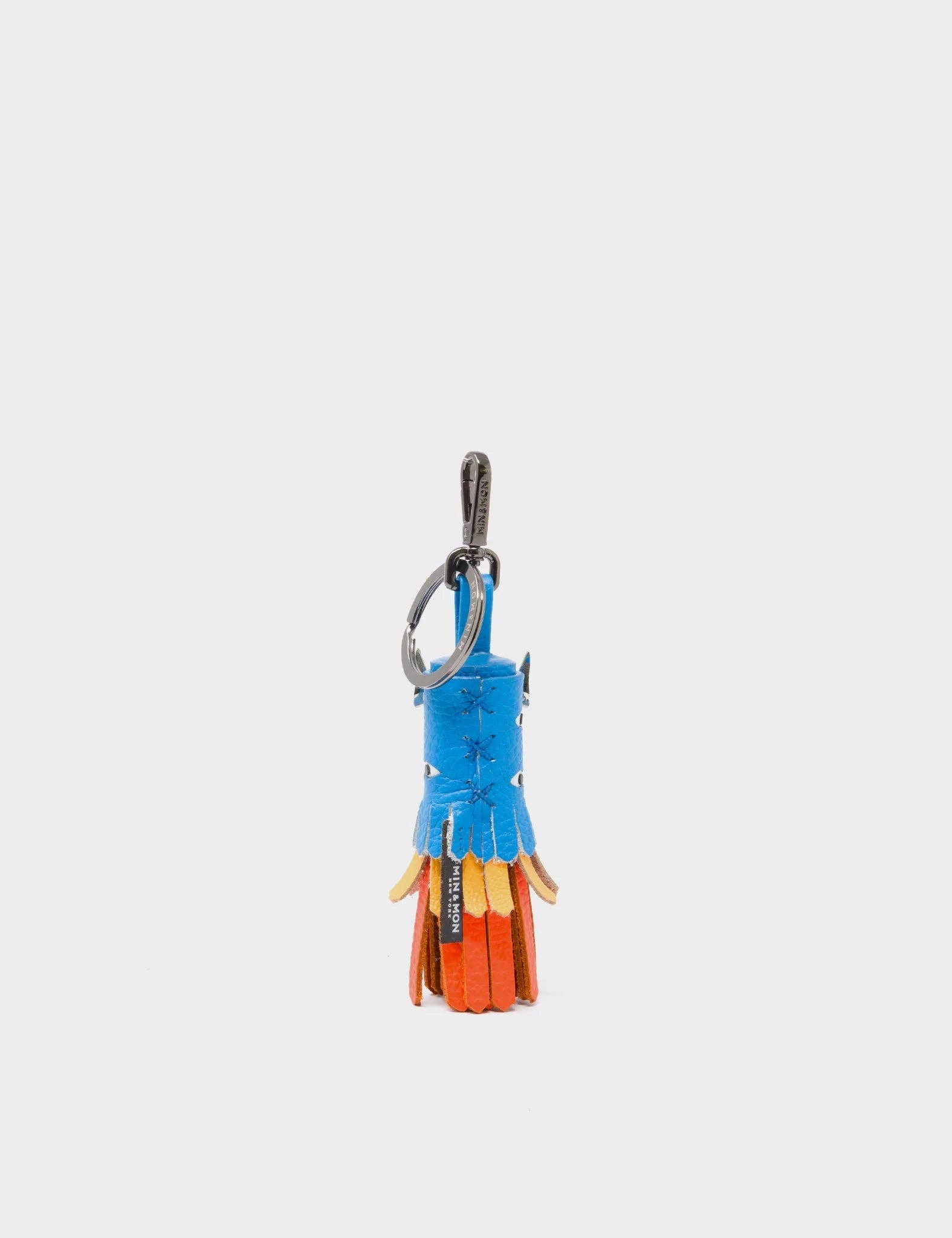 Markets - Oliver The Ox Charm - Blue and Orange Leather Keychain