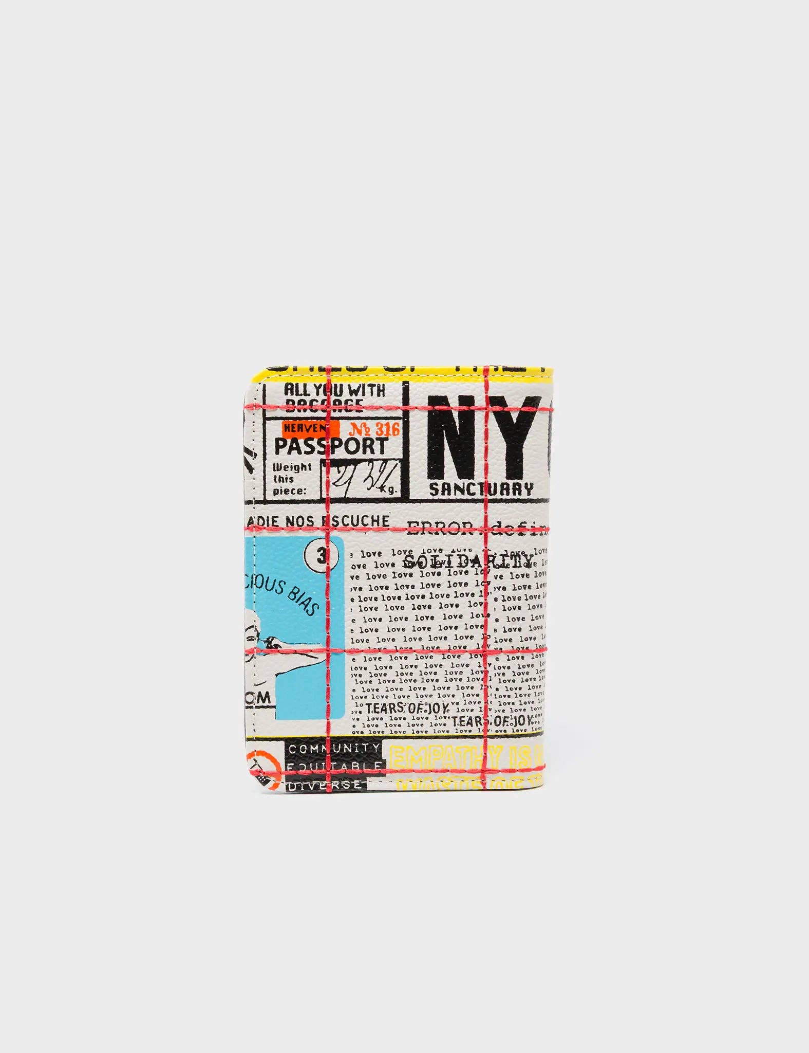 Frida Cream Leather Passport Cover - Kind Type Print
