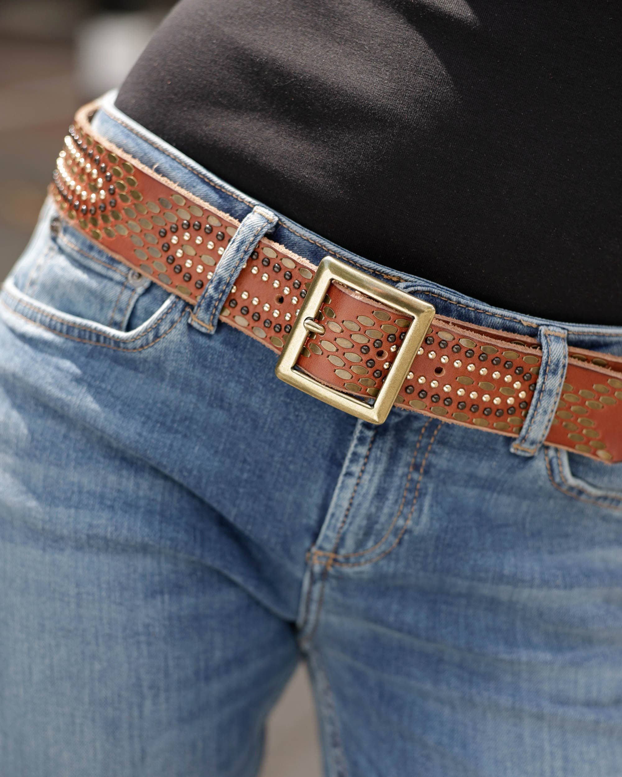 Daya | Studded Leather Belt Women - Embellished Belt