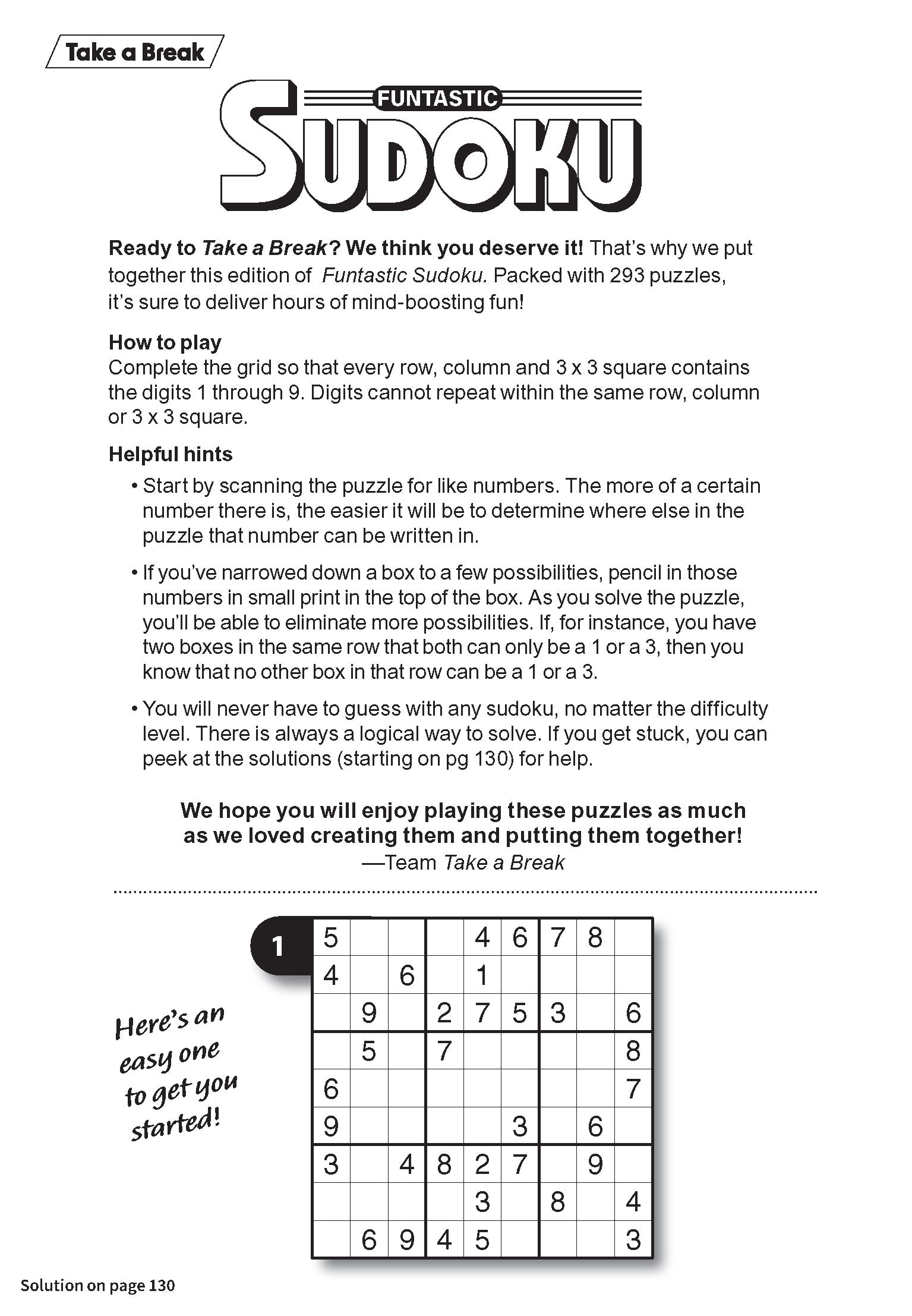 Take a Break Funtastic Sudoku #1