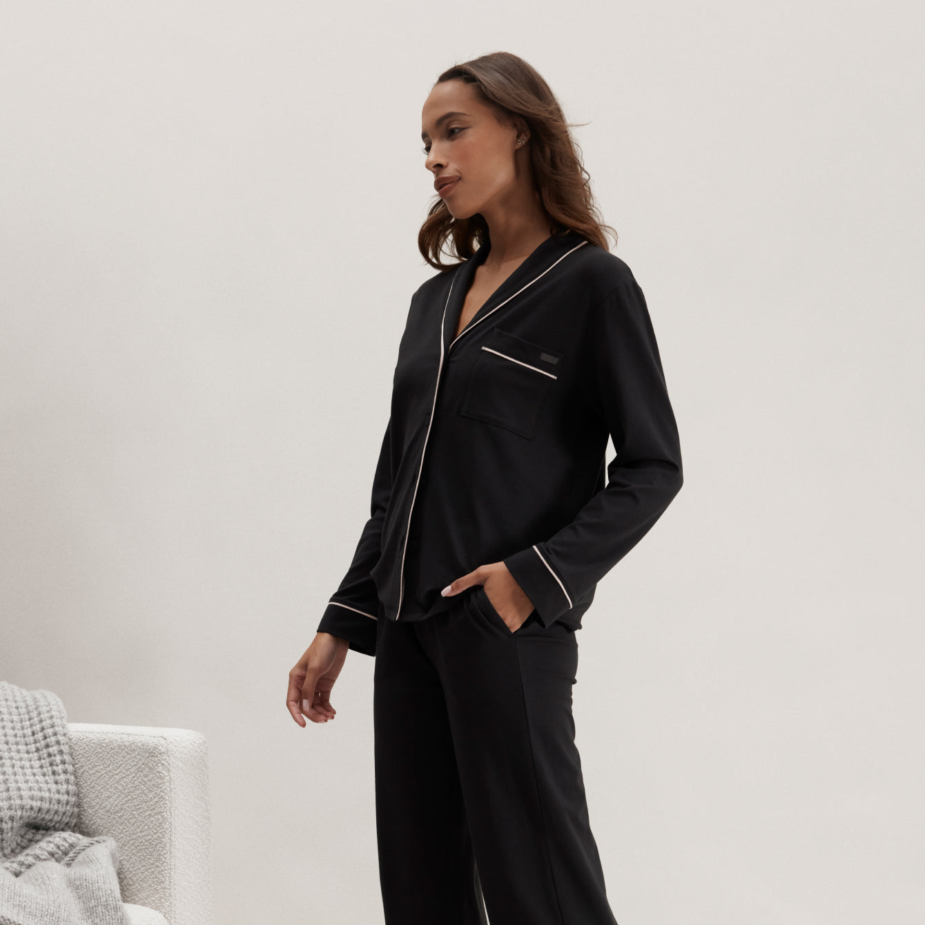 Slumberknit™ Shawl Collar Button Down Pant Set