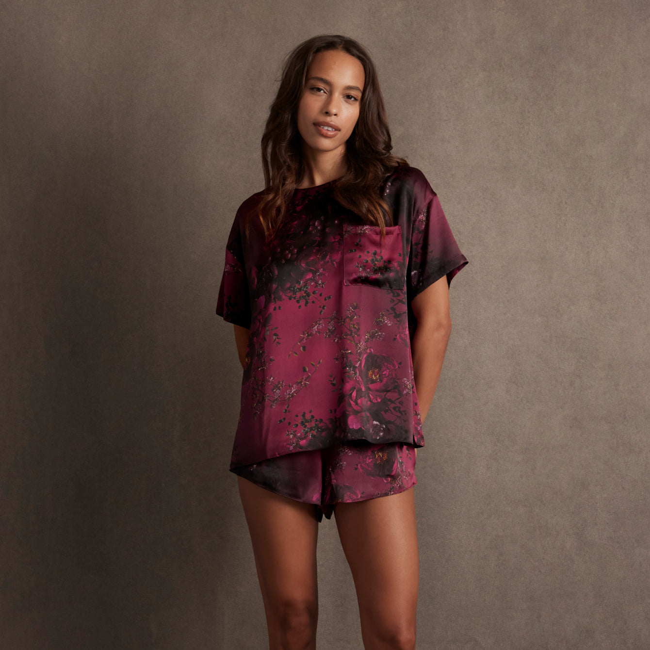 Lunya x Rosandich Washable Silk Tee Short Set