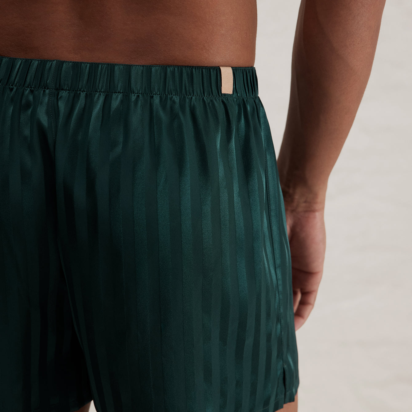 Men's Washable Silk Striped Jacquard Boxer