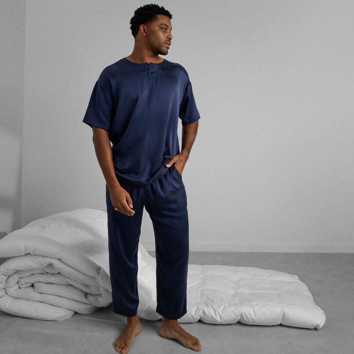 Men's Washable Silk Set