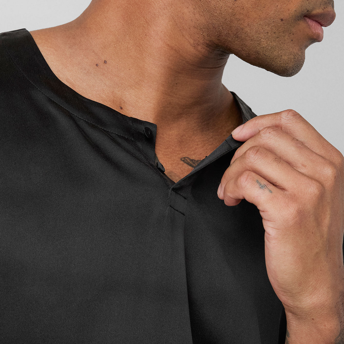 Men's Washable Silk Short Set