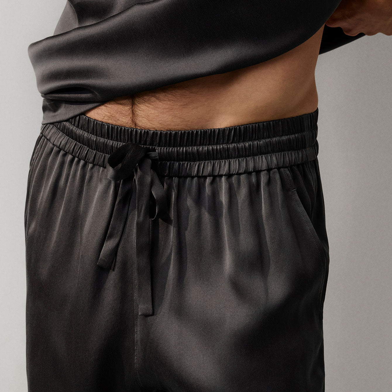 Men's Washable Silk Short Set