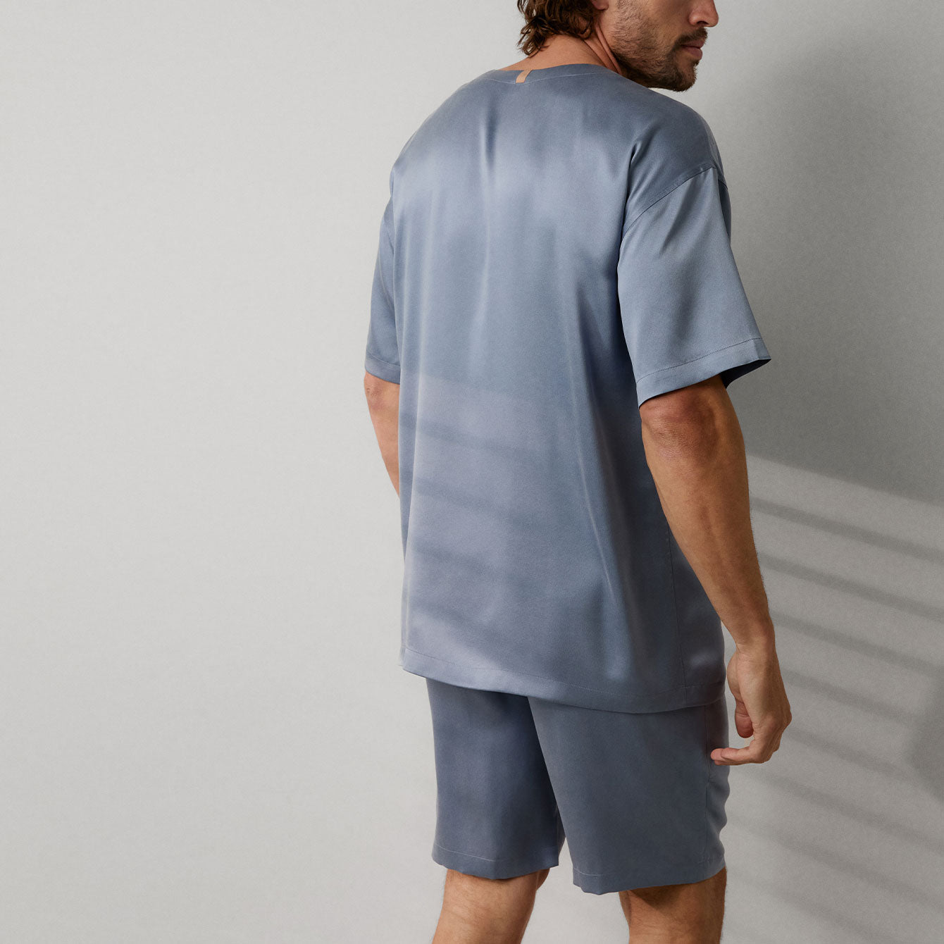 Men's Washable Silk Short Set