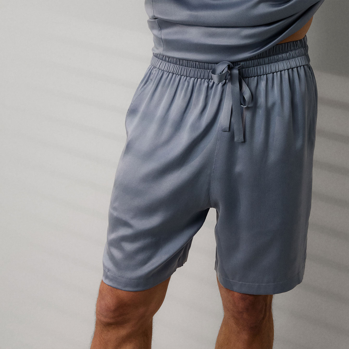 Men's Washable Silk Short Set