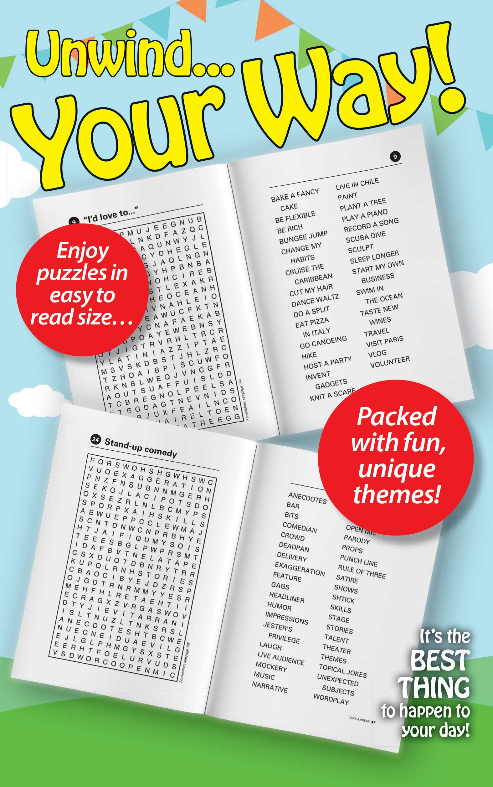 World's Best Puzzles Word Search - Easy Large Print, Volume 5 Issue 14 - 71 Themed Puzzles