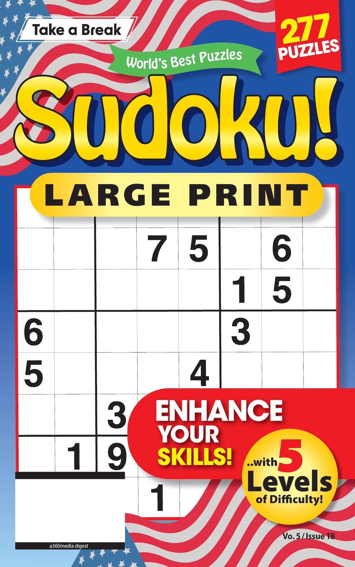 World's Best Puzzles Sudoku - Large Print Vo. 5 / Issue 18: 277 Puzzles, 5 Levels Of Difficulty, Helpful Hints, Enhance Your Skills, Brain Boosting, Relaxing, Unwind, De-Stress, Solve, Unplug & More!