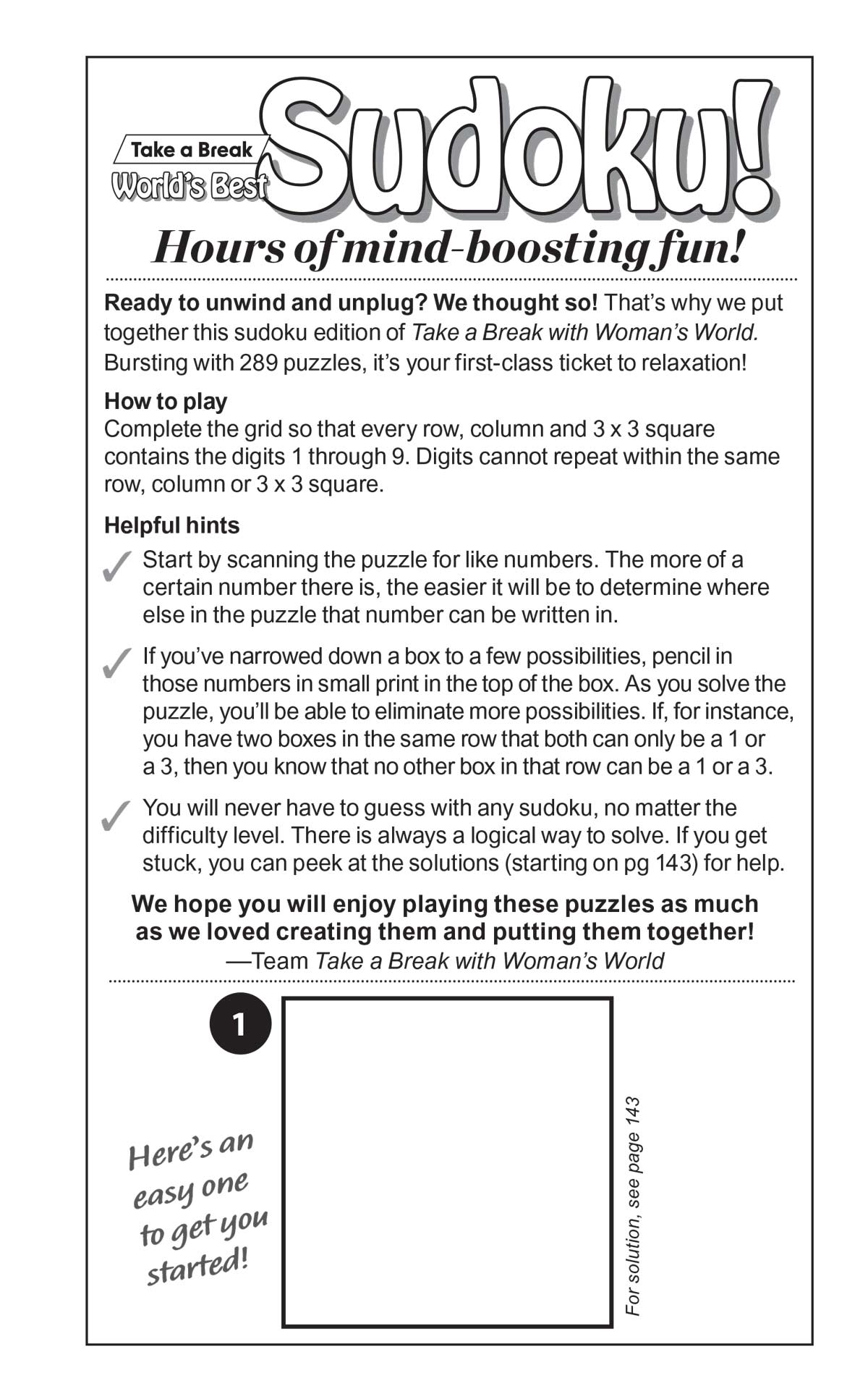 Take a Break - Sudoku: 293 Puzzles, 5 Levels Of Difficulty, Enhance Your Skills, Mind-Boosting Fun, Brain Challenges, Helpful Hints, Relax, Unwind, Unplug, De-Stress, Reduce Anxiety & Solve!