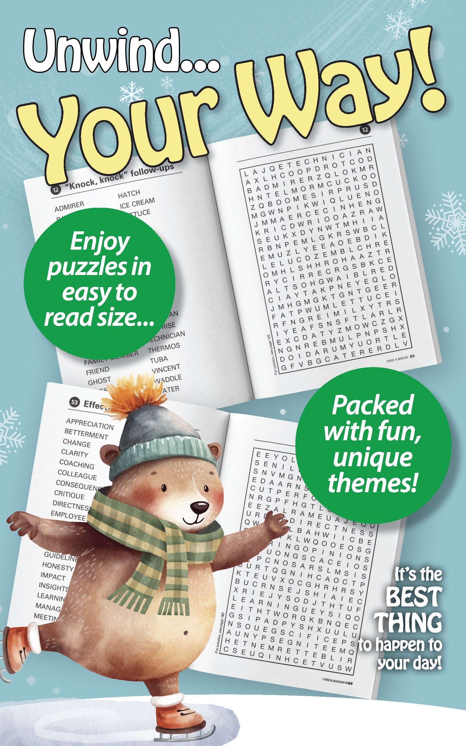 Take a Break - Word Search 241210 (Large Print): 71 Themed Puzzles, Easy Level, Brain Challenges, Sharpen Your Mind, Fun For All Ages, Relax, Unwind Your Way, Unplug, Recharge, De-Stress & Solve!