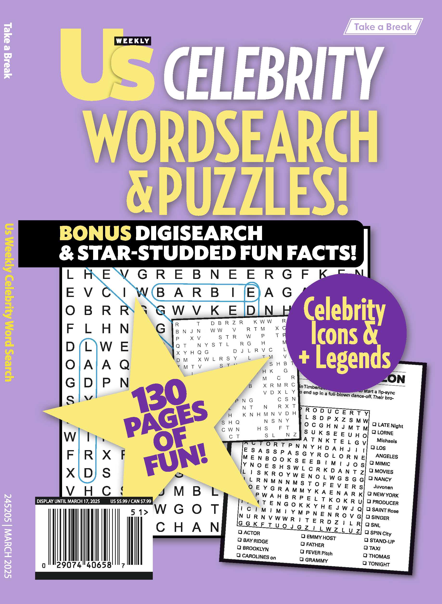 Take a Break - Us Weekly Superstar Word Search 24.12.13: 130 Easy To Read Pages Of Fun, Celebrities, Icons & Legends, Bonus DigiSearch, Star Studded Fun Facts & More!