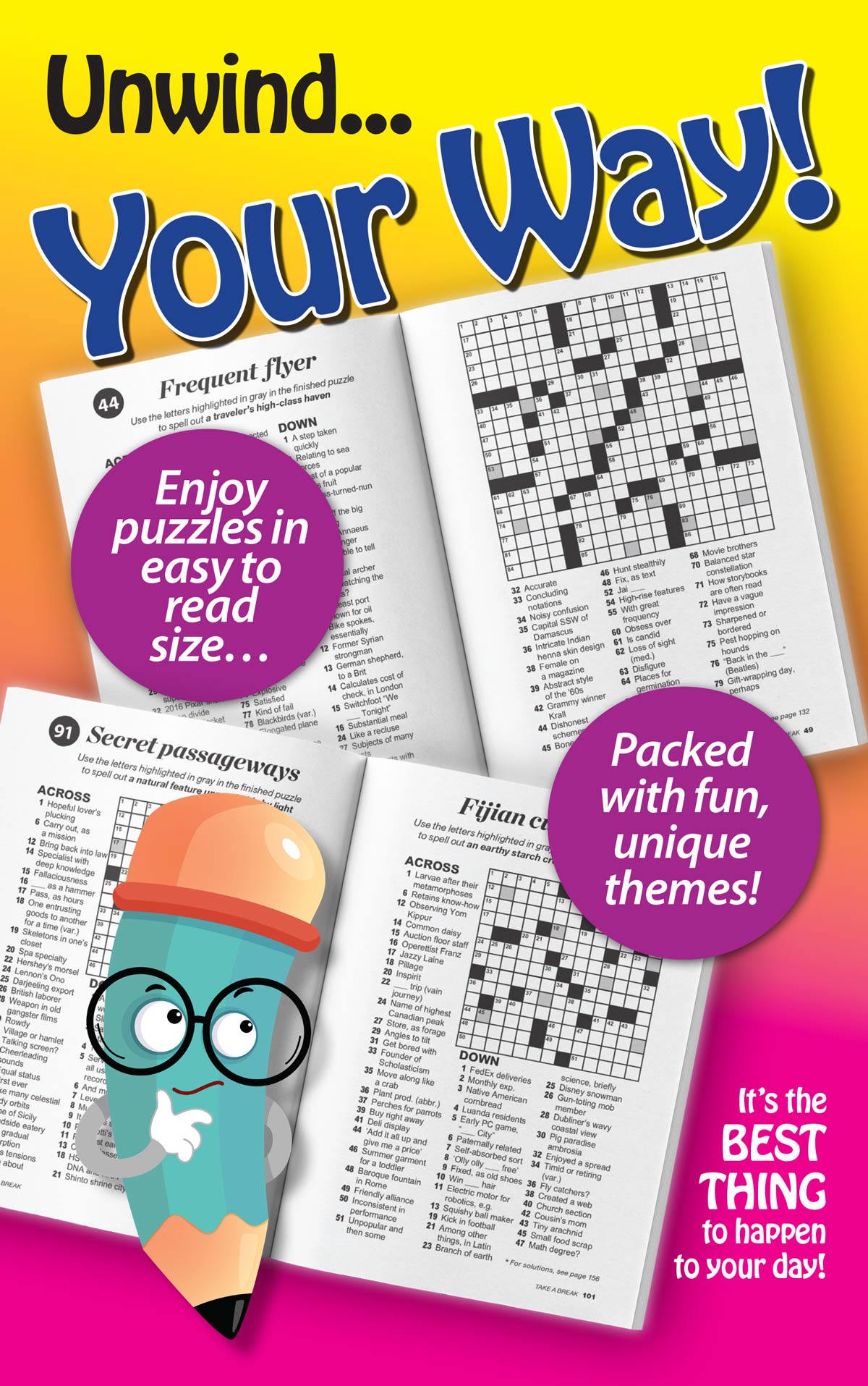 World's Best Puzzle - Crossword 25.04.11: 99 Puzzles & Mystery Words, Large Print, Bonus Word Scrambles, Take On The Go, Enjoy Hours Of Mind-Boosting Fun & More!