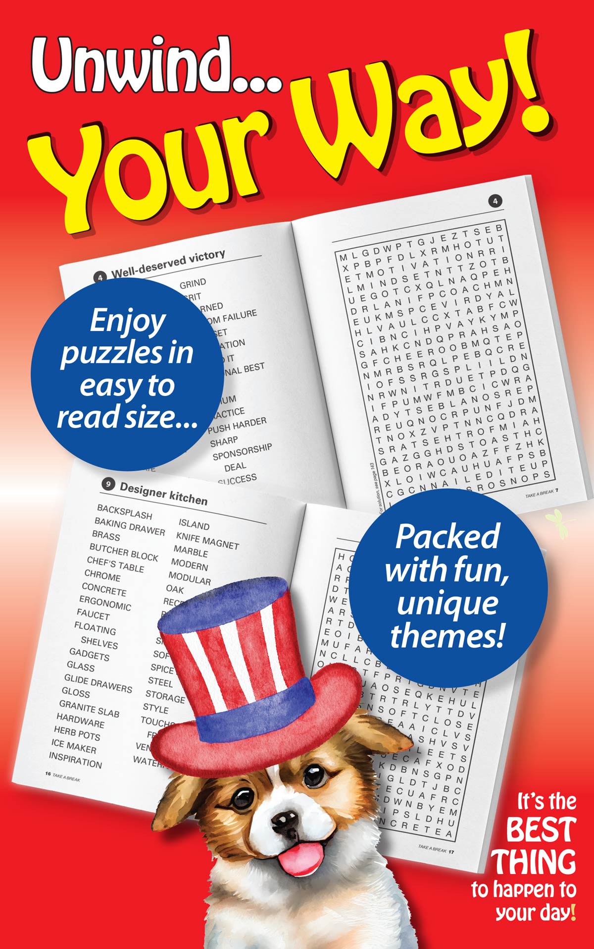 World's Best Puzzle - Word Search 25.05.30: 71 Large Print Puzzles, 100 Pages, Patriotic, Dog Lovers, American-Themed! The Perfect Way To Unwind, Sharpen Your Brain, Skills, Unplug & Relax!