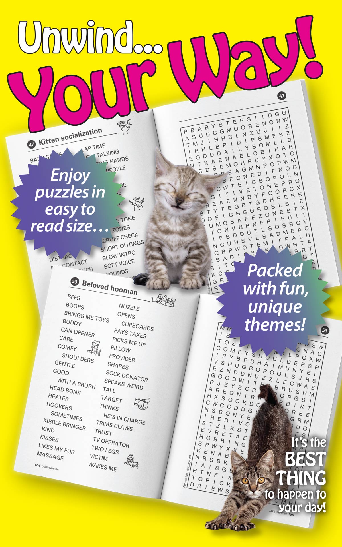 World's Best Puzzle - Word Search 25.06.13: 71 Cat Themed Puzzles, Large Print, Brain Booster, Fun Activity, Cat Lovers Edition, Sharpen Your Mind, Relax, Unwind, Unplug & Solve!