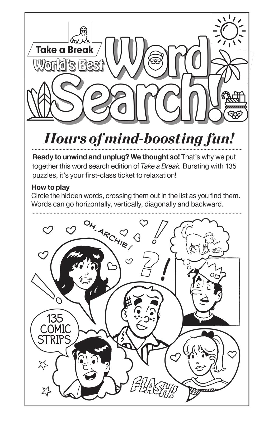 World's Best Puzzle - Word Search 25.07.18: Archie's Holly Jolly Summer, Christmas In July, 134+ Large Print Puzzles, Relax & Unwind, Great For Travel & More!