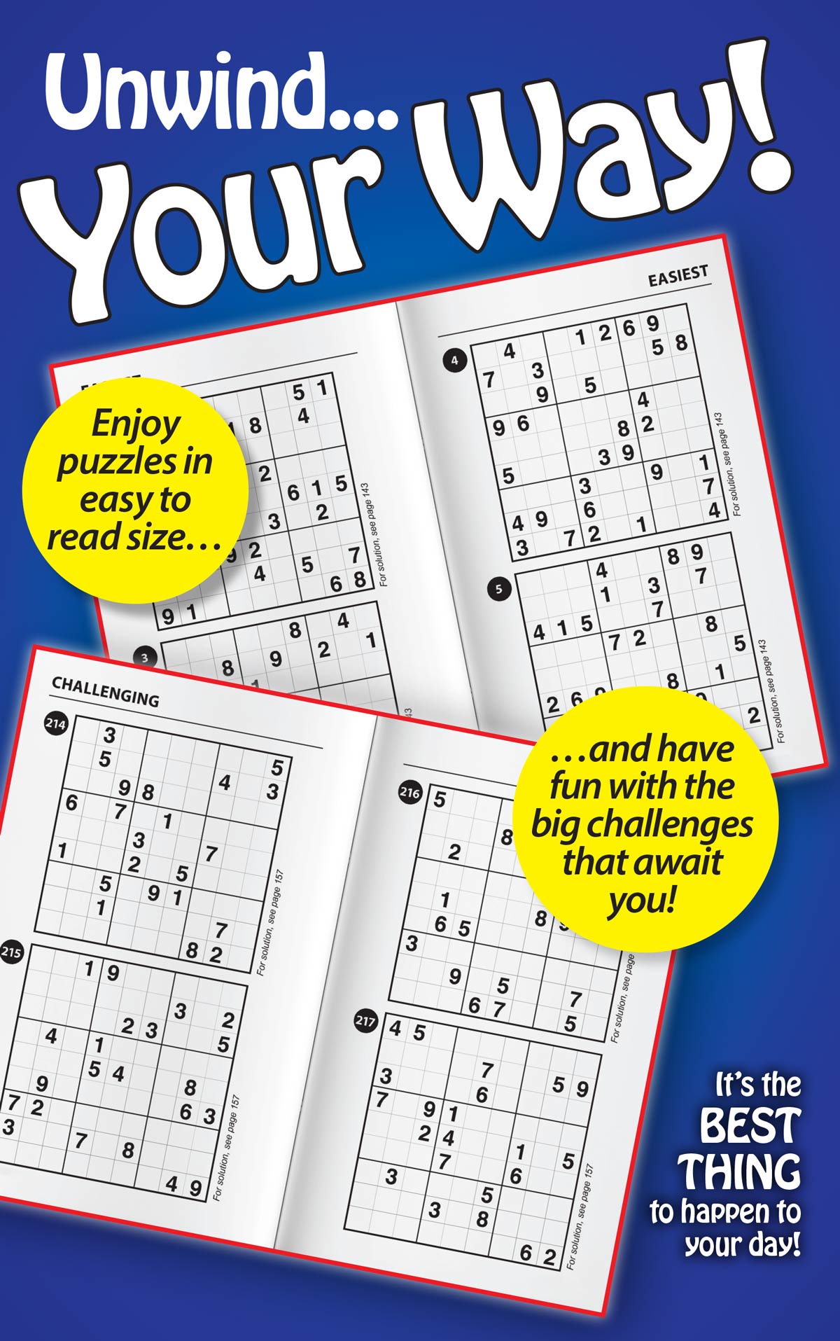 World's Best Puzzle - Sudoku 25.08.01: Large Print, 277 Puzzles, 5 Levels Of Difficulty, Relax, Solve, Unwind, Enhance Your Skills & More!