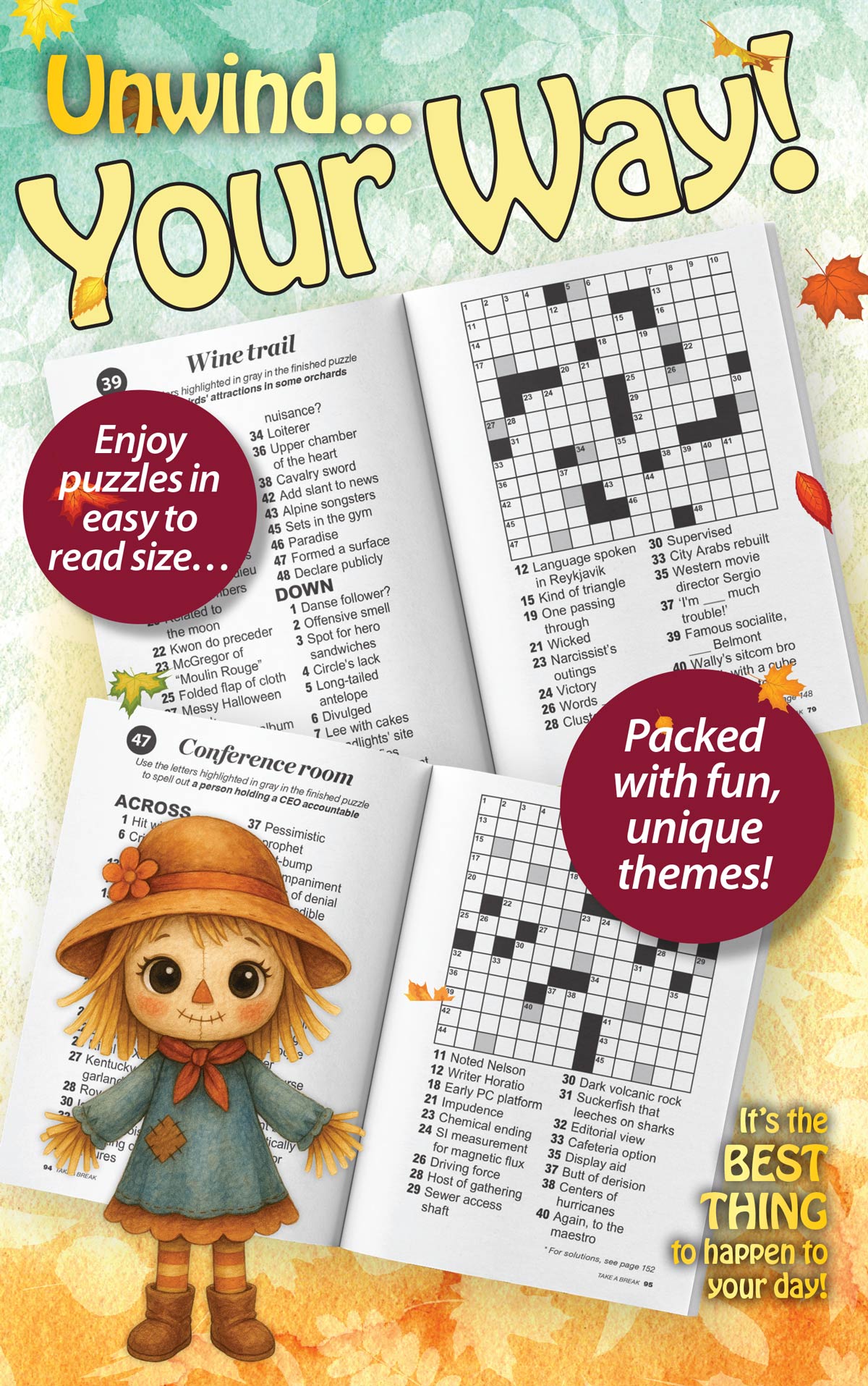 World's Best Puzzle - Crossword 25.08.08: Large Print, 99 Puzzles & Mystery Words, Unique Themes, Perfect For All Ages, Relax & Unwind, Great For Travel, Hours Of Mind Boosting Fun & More!
