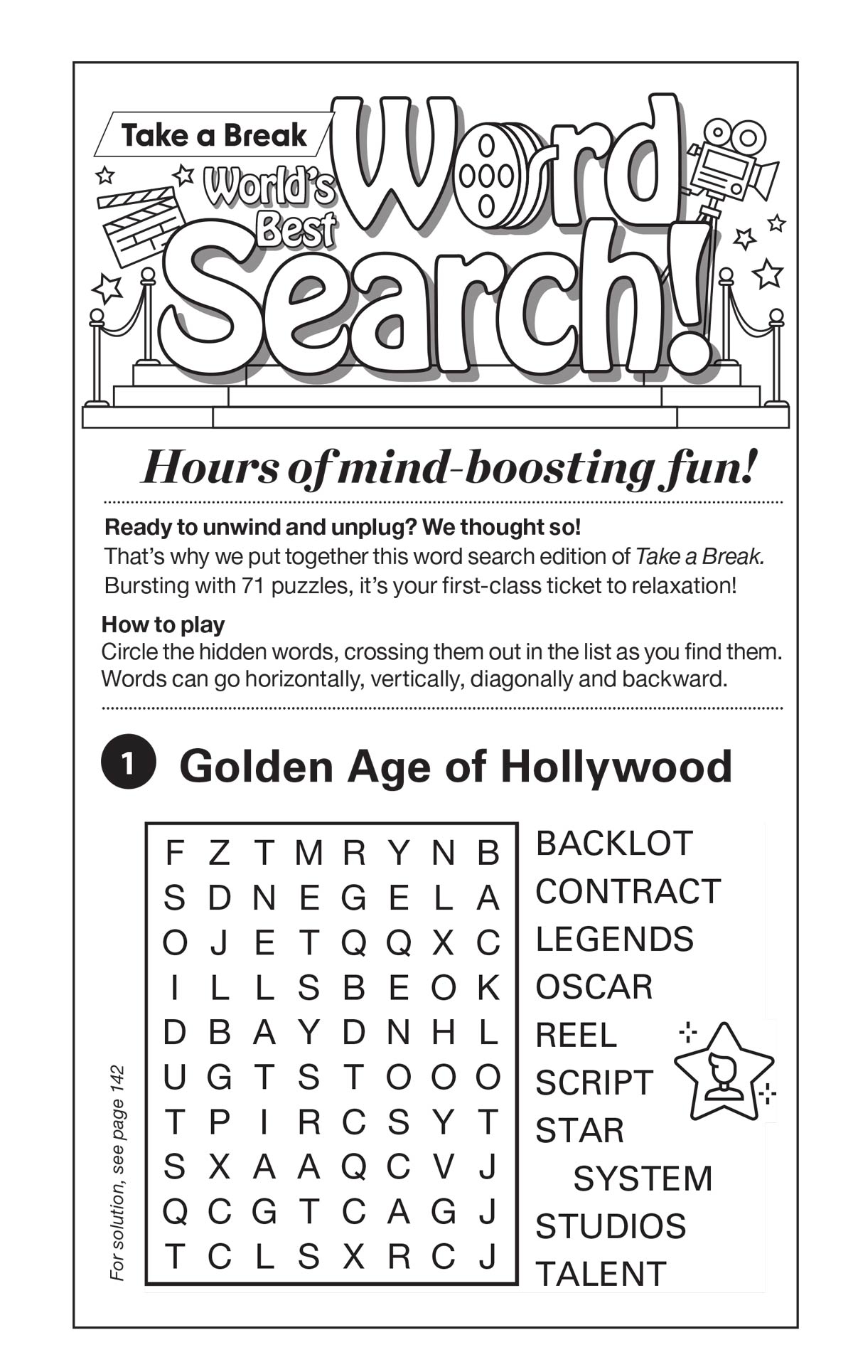World's Best Puzzle - Word Search 25.08.15: Large Print, 71 Themed Puzzles, Golden Age Of Hollywood, Relax & Unwind, Solve, Sharpen Your Brain & More!