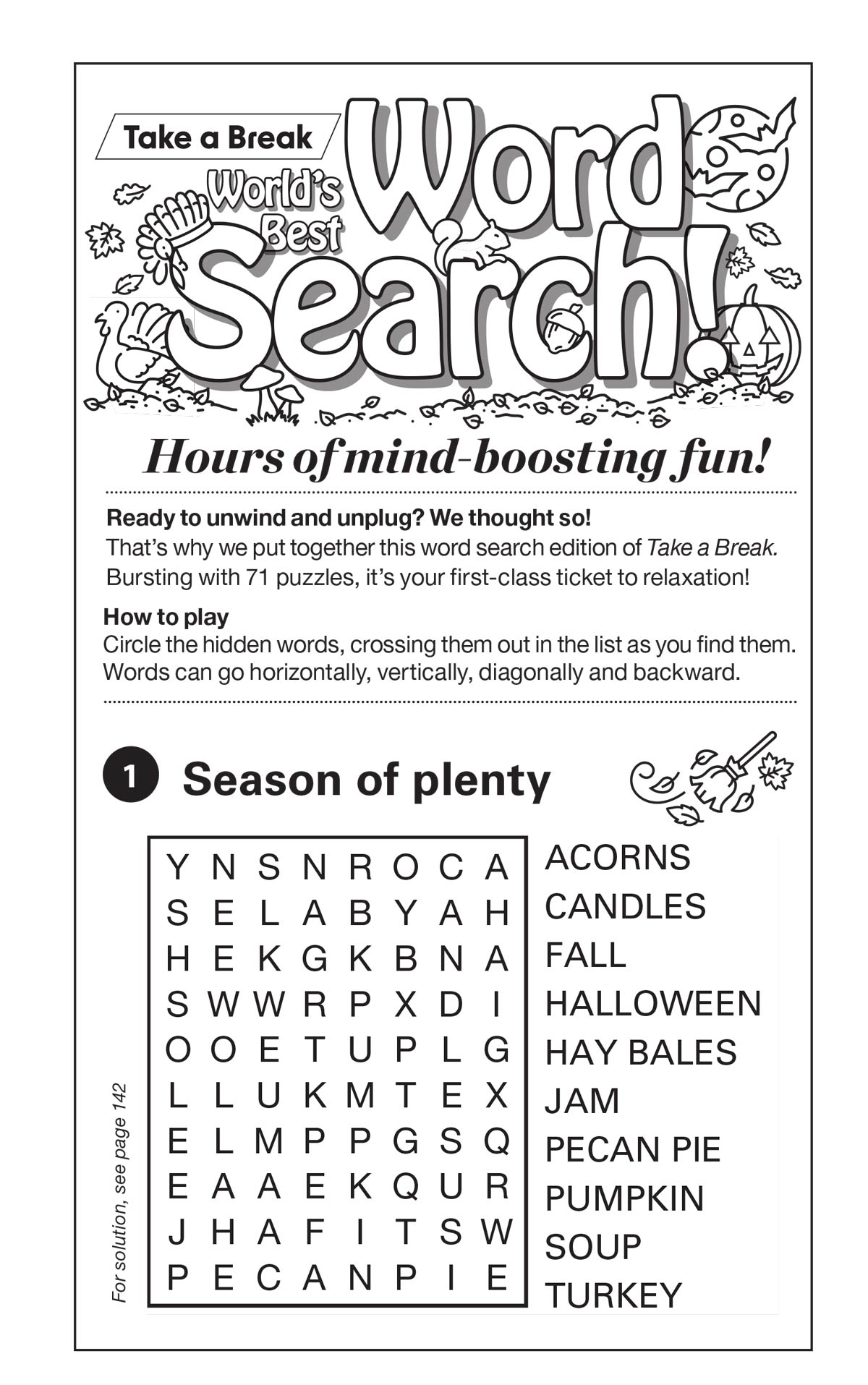 World's Best Puzzle - Word Search 25.09.12: Large Print, 71 Autumn Themed Puzzles, Fall, Thanksgiving, Easy, Seasonal Fun, Relax, Unwind, Great For Travel & More!