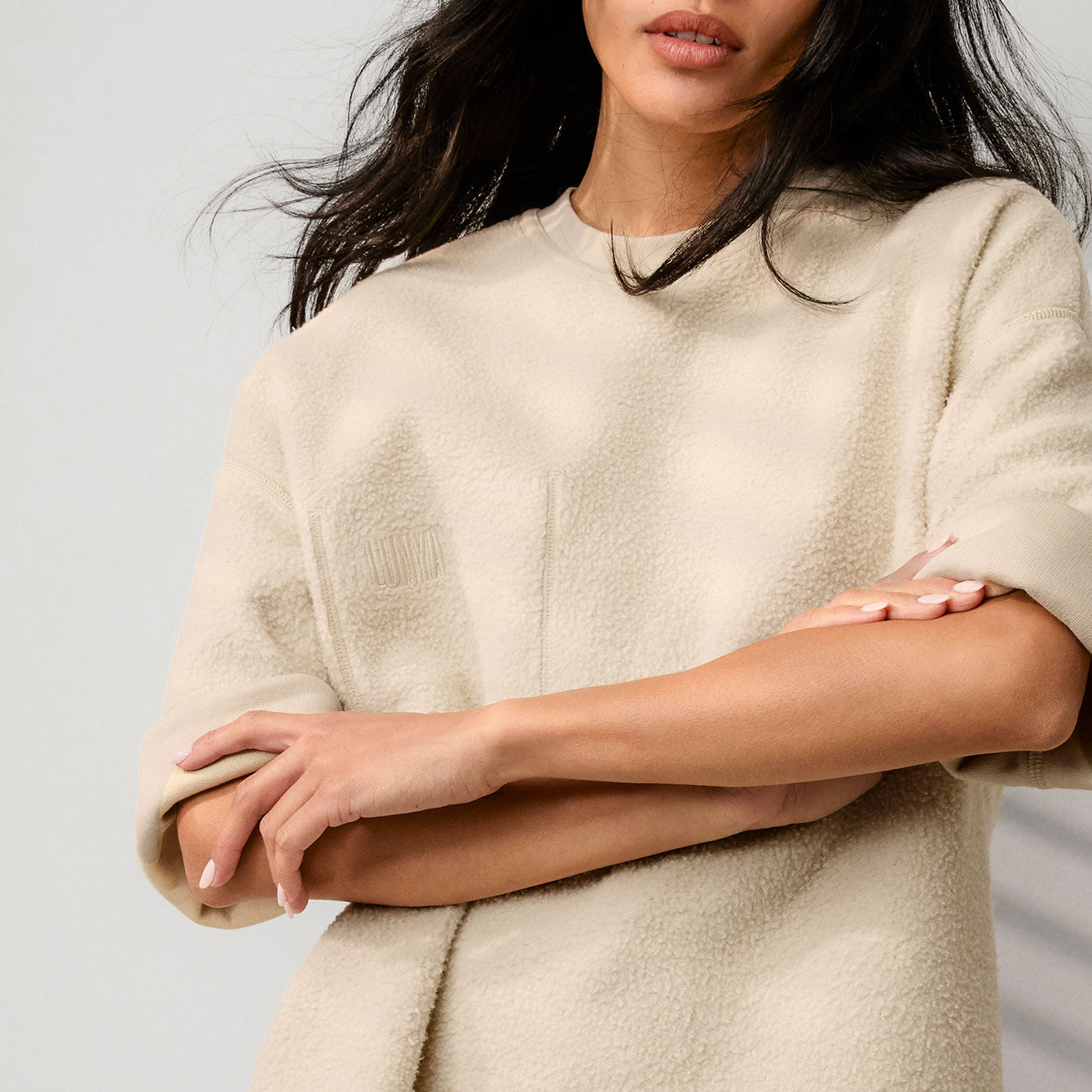 Silksweats™ Midweight Reversible Cropped Sleeve Sweatshirt