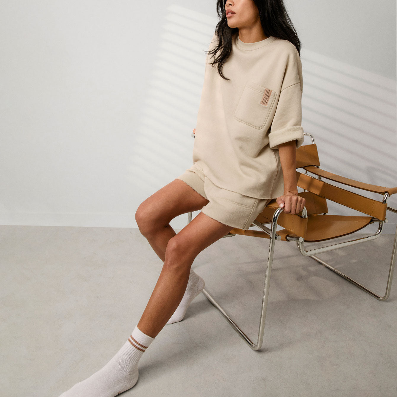 Silksweats™ Midweight Reversible Cropped Sleeve Sweatshirt
