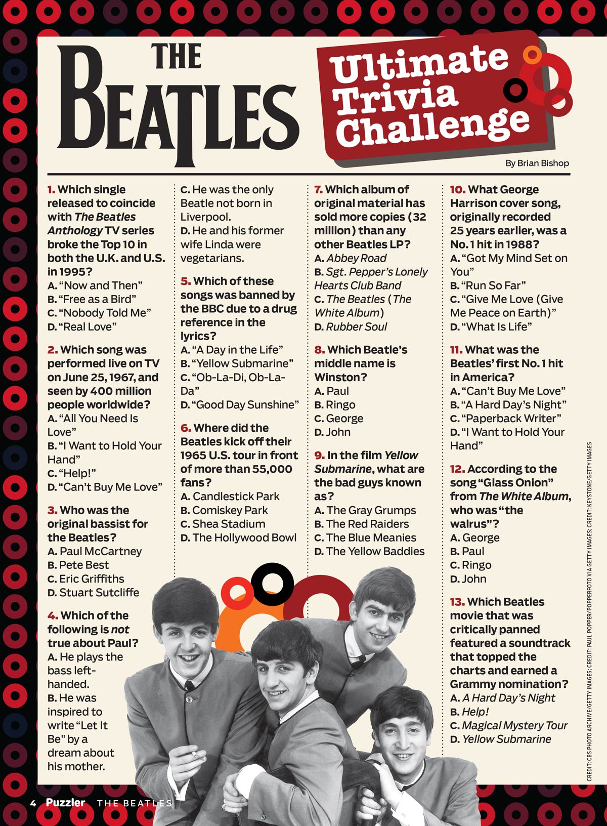 TV Guide Puzzler - The Beatles: Dive Into A World Of Trivia, Solve Crosswords, Word Search, Sudoku, Missing Letters, Spot The Difference, Fun Word Games, Scrambles & More!