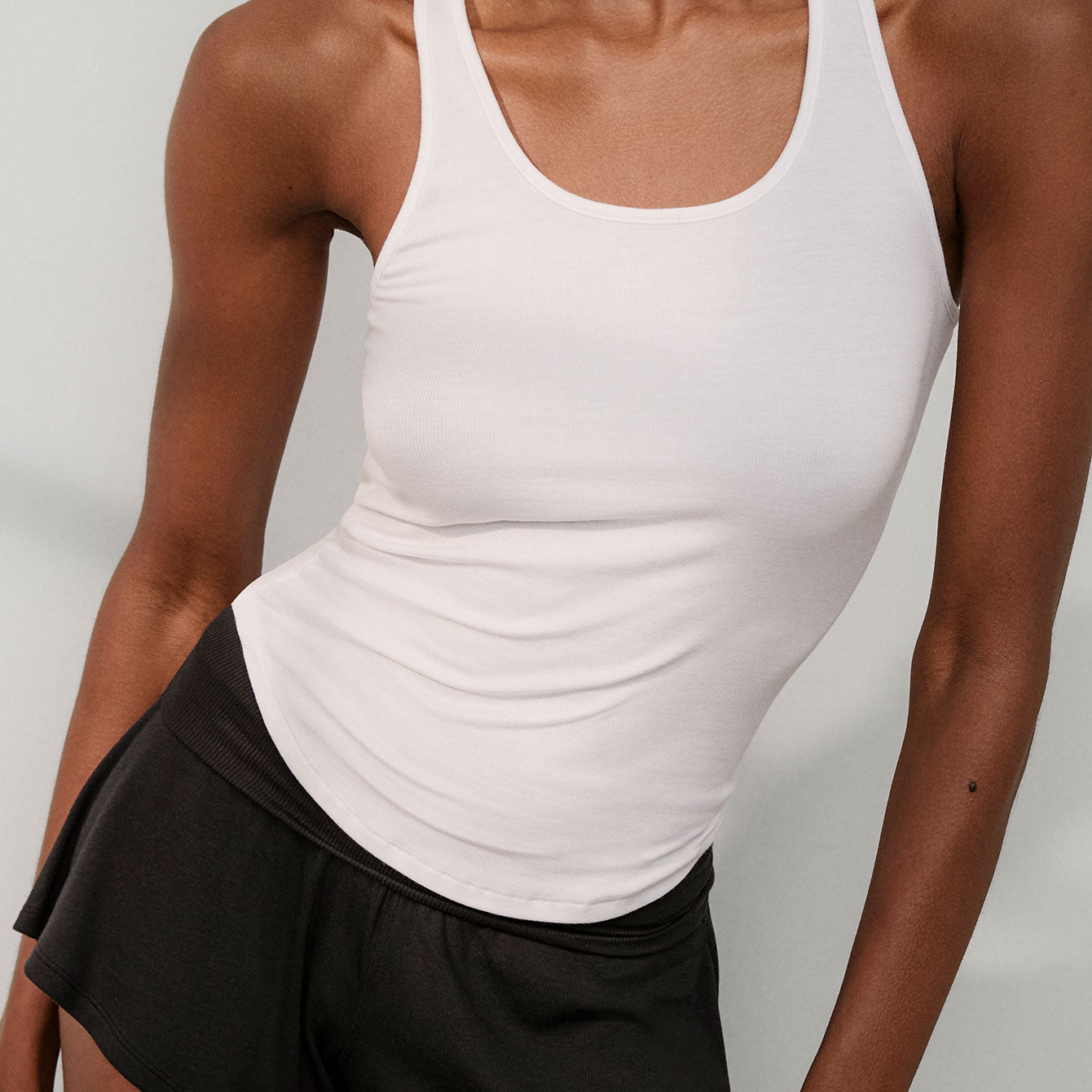 Soft Modal Rib Curved Hem Tank