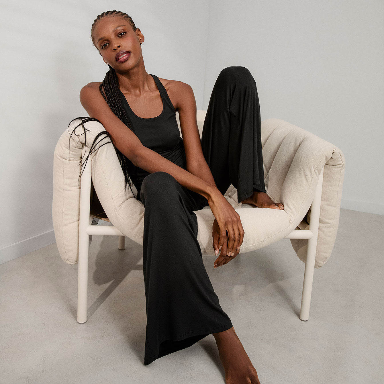 Soft Modal Rib Foldover Pant