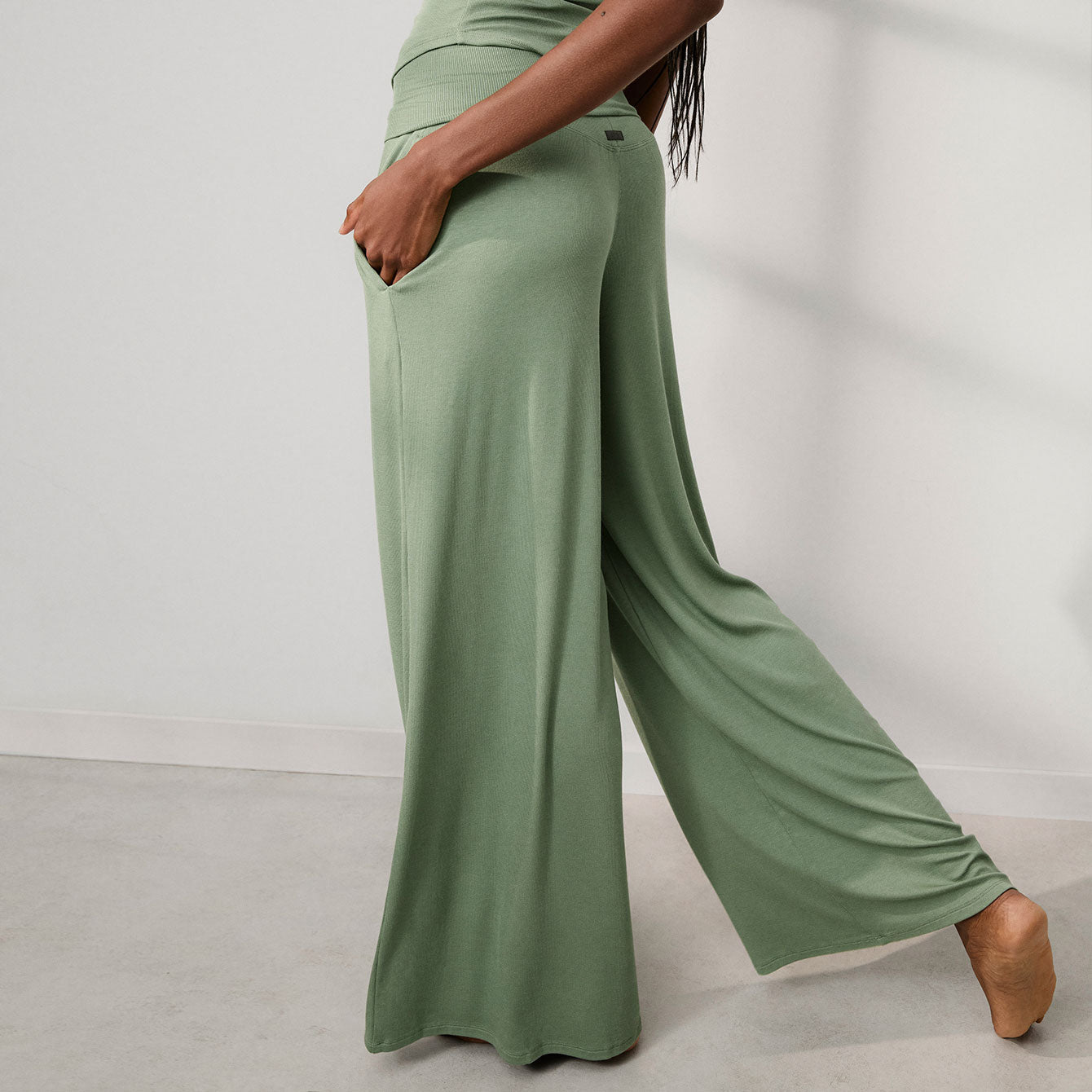 Soft Modal Rib Foldover Pant