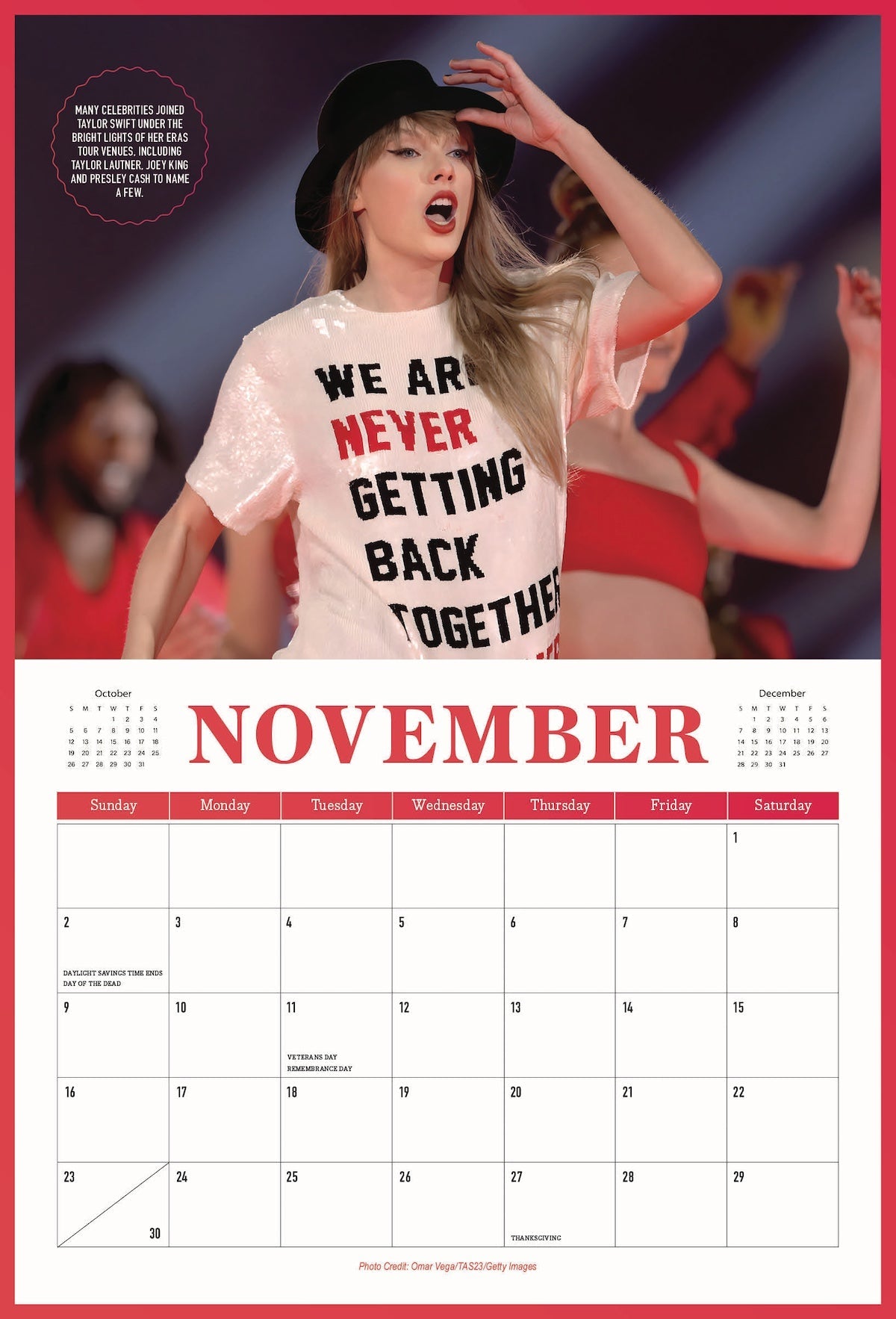 Taylor Swift - 2025 Calendar: A Year With The World's Biggest Pop Star, Bonus Content Through Music History & Rise To Stardom, Album Spotlight, TTPD, Folklore, Lover, Iconic Photos, Fun Facts & More!