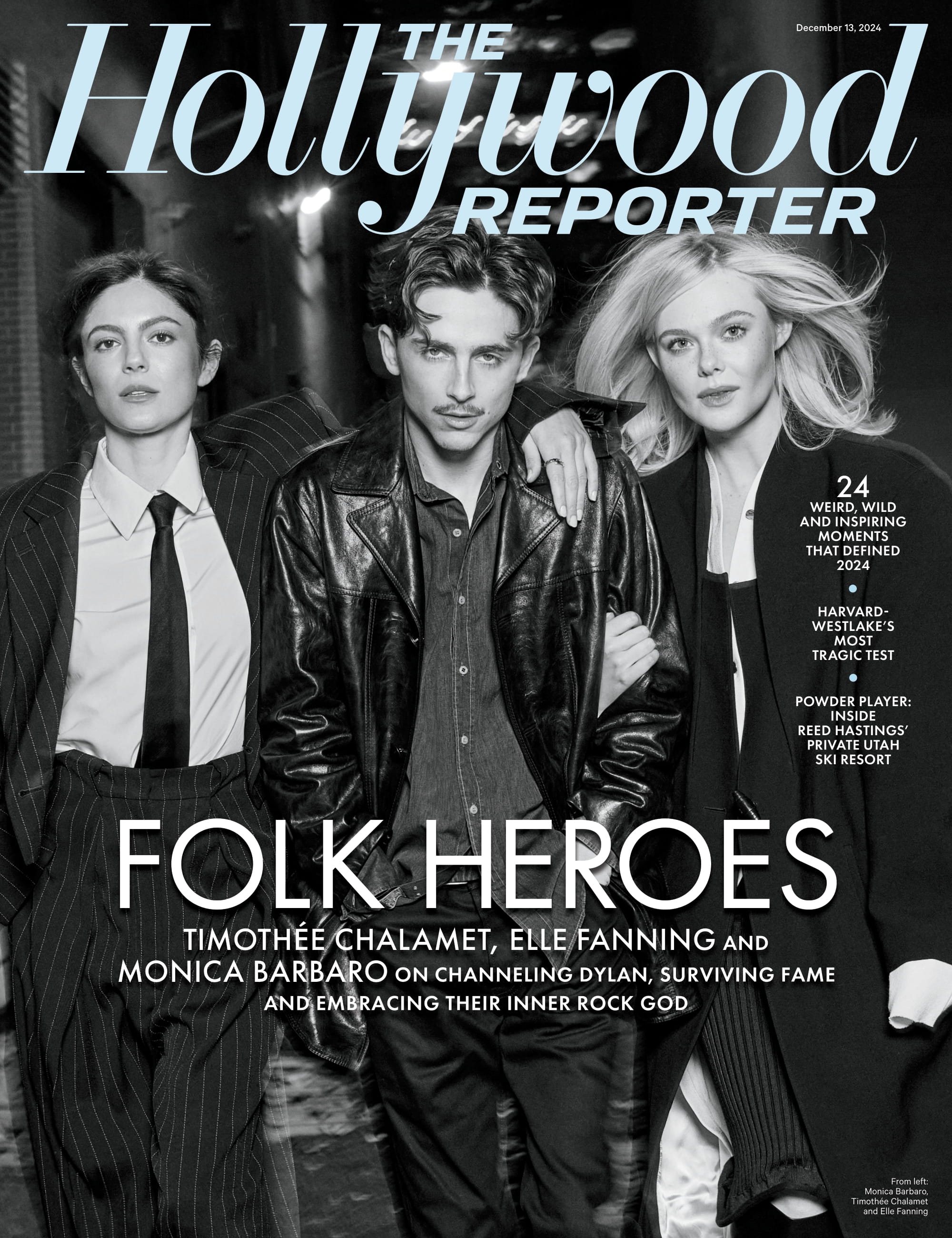 The Hollywood Reporter - 24.12.13 Edition: Timothée Chalamet, Elle Fanning & Monica Barbaro Discuss Surviving Fame & Embracing Their Inner Rock God, 24 Inspiring Moments That Defined 2024 & More!