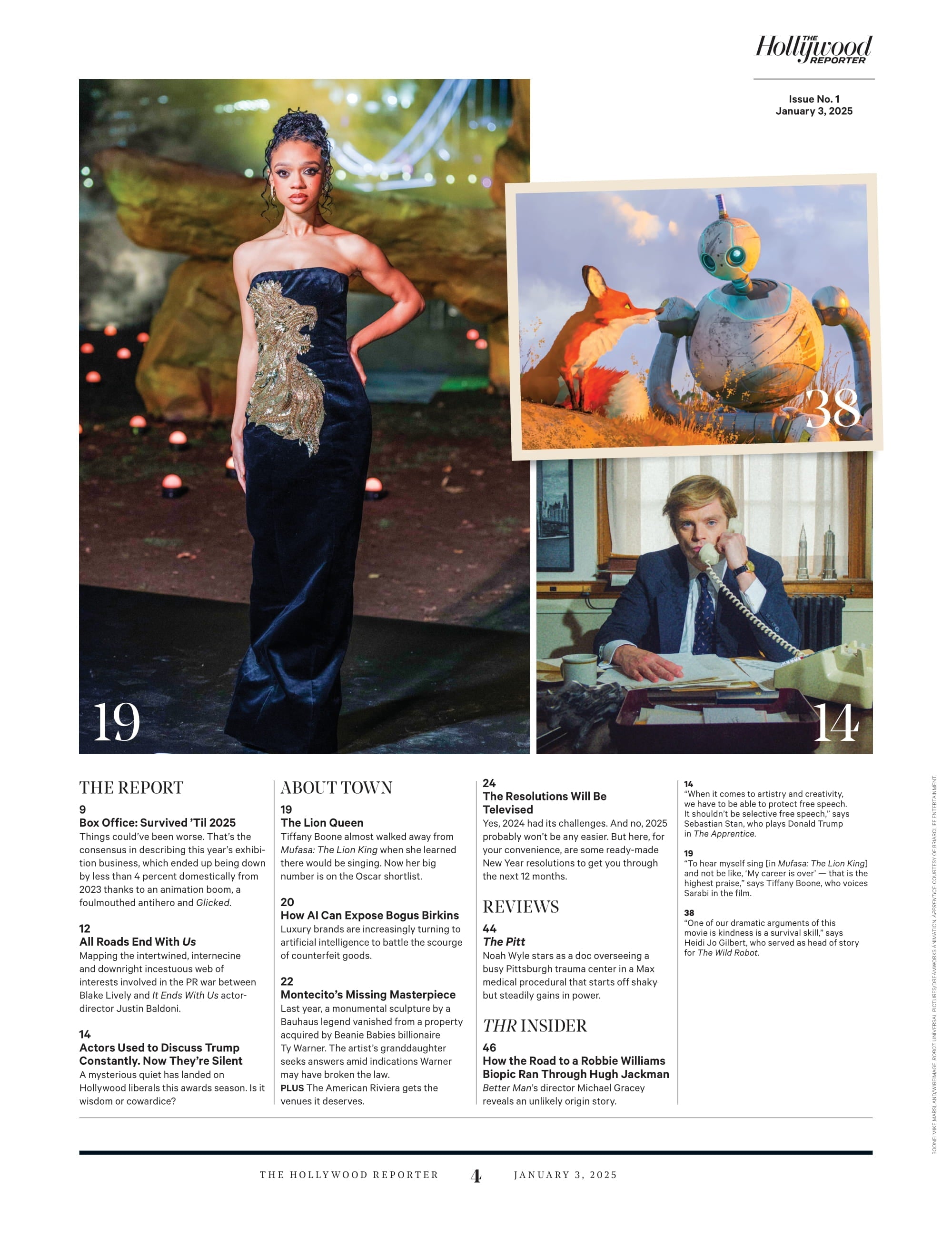 The Hollywood Reporter - 25.01.03 Edition: Leading Ladies, 2024 Actress Roundtable, Blake Lively & Justin Baldoni Feud, 2024 Box Office Report Card, AI Exposes Bogus Shoes, The Golden Globes & More!