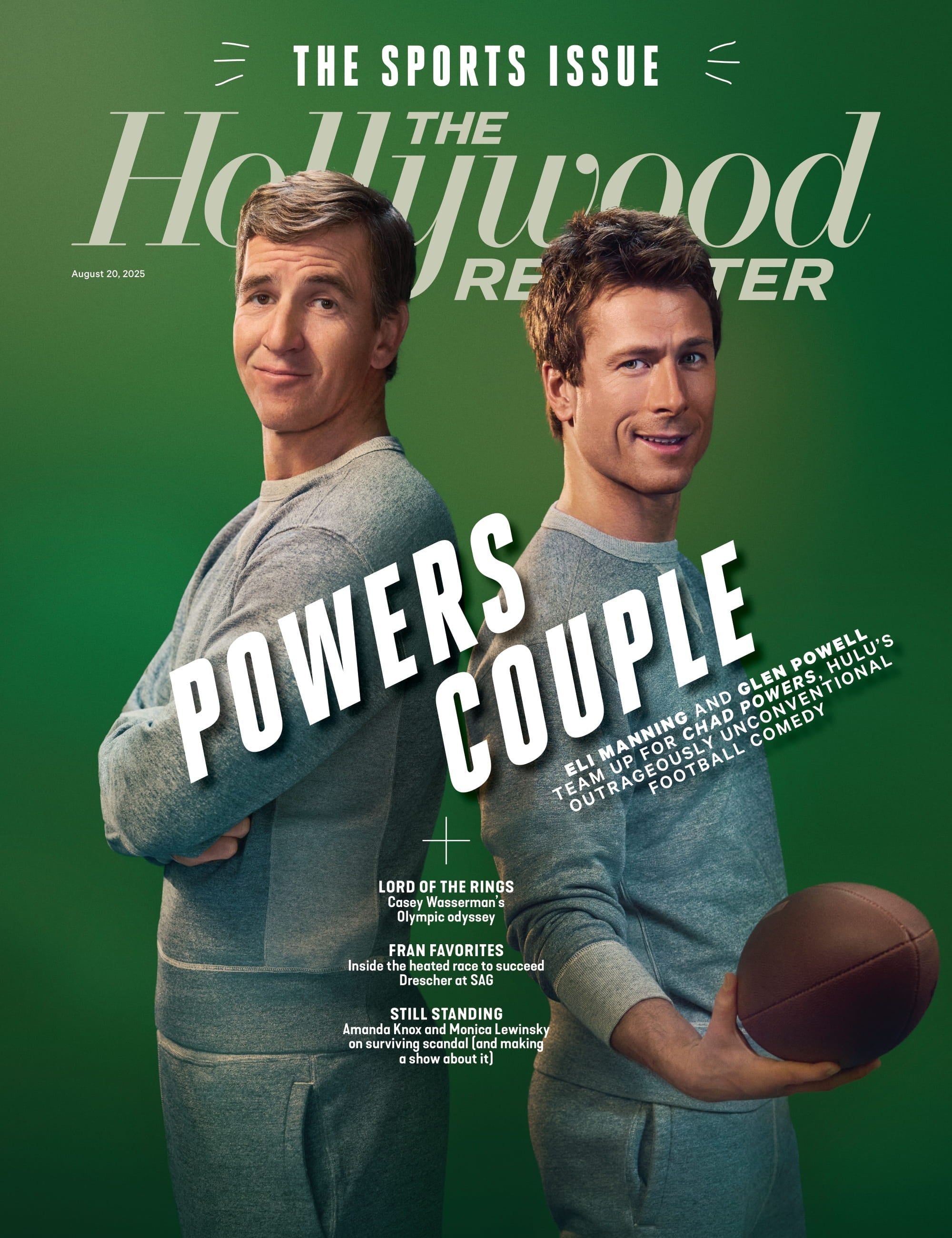 The Hollywood Reporter - 25.08.20 Edition: Eli Manning & Glen Powell Team Up, Casey Wasserman's Olympian Nightmare, Amanda Knox & Monica Lewinsky’s New Hulu Series, The U.S. Open & More!