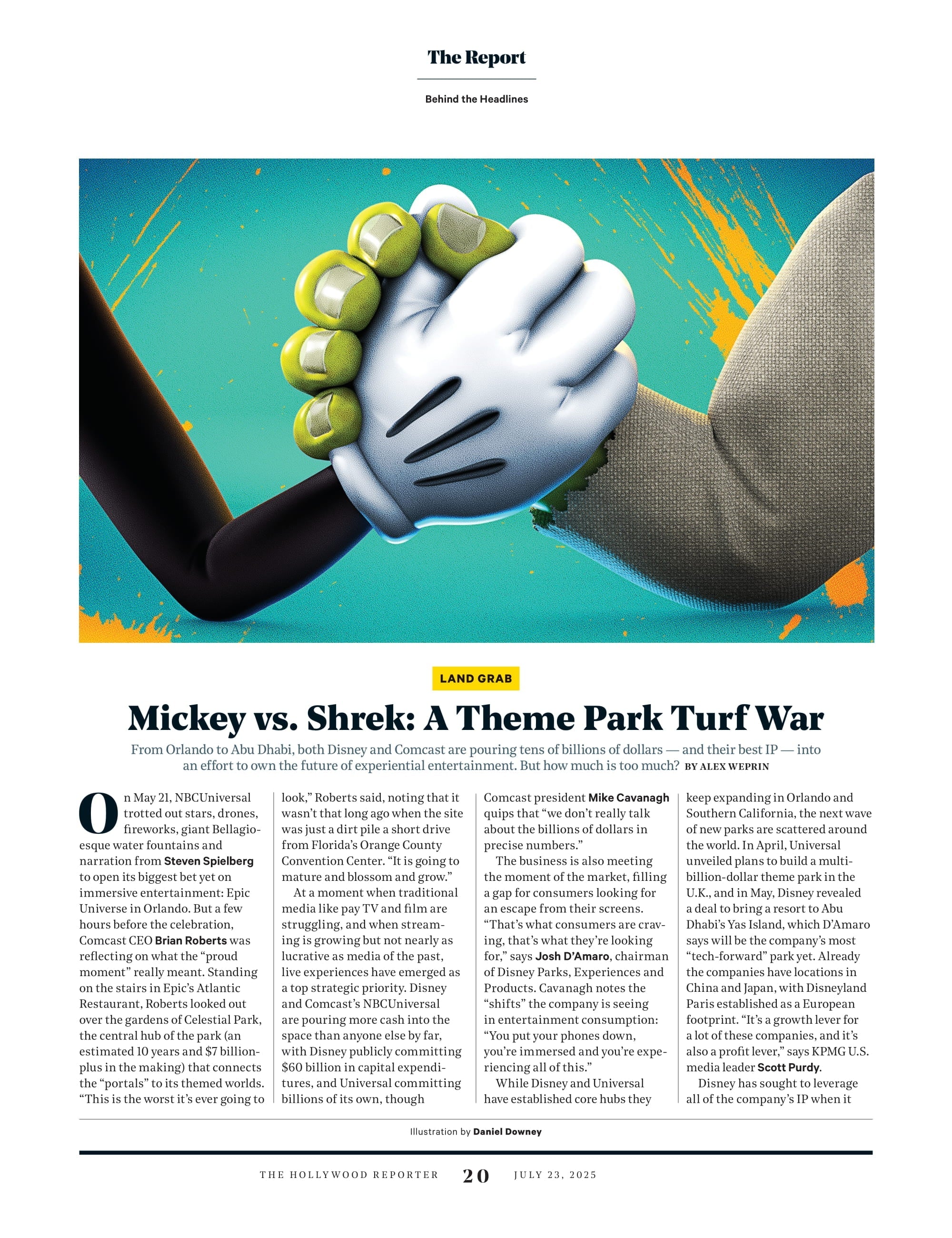 The Hollywood Reporter - 25.07.23 Edition: Tim Burton & Jenna Ortega On Netflix’s Wednesday, Disney & Comcast’s Theme Park Land Grab, John Legend’s Legacy, Hollywood’s New Angelyne & More!